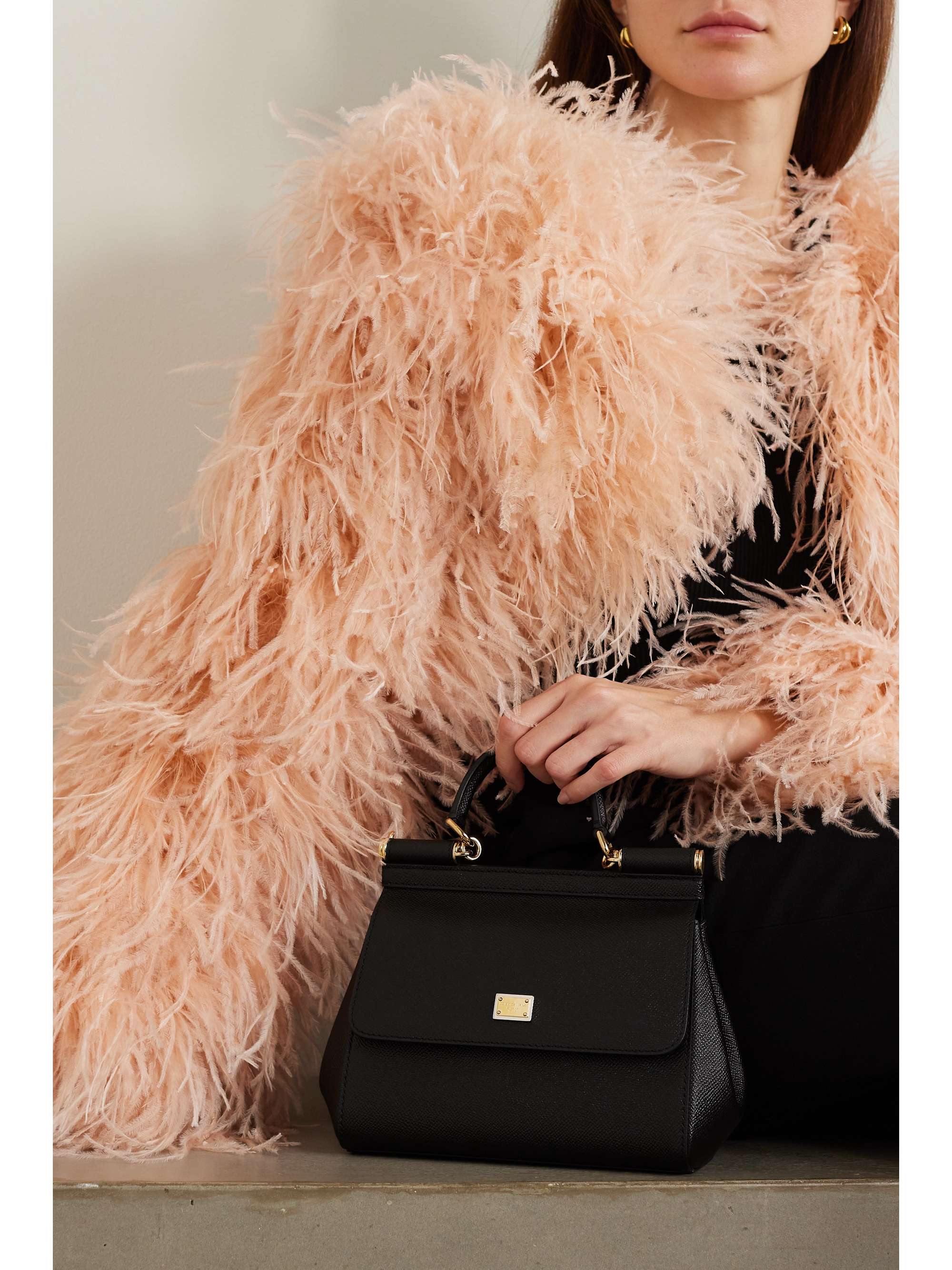 DOLCE&GABBANA Sicily small textured-leather shoulder bag | NET-A