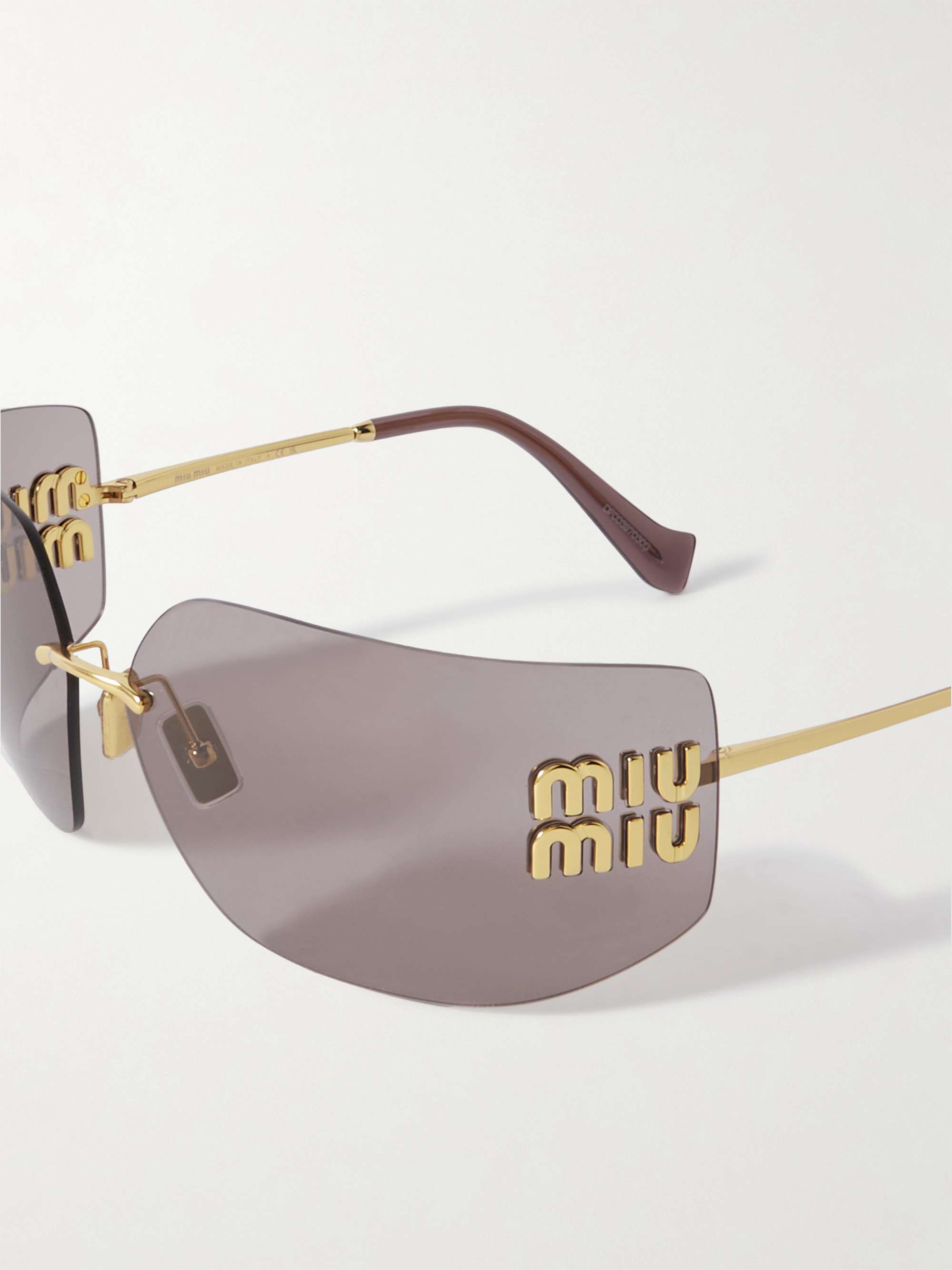 MIU MIU D-frame gold-tone sunglasses | NET-A-PORTER