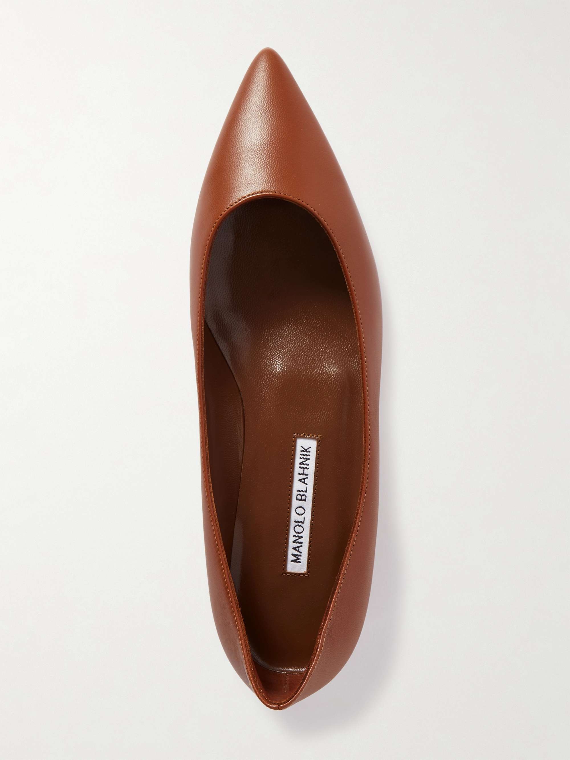 MANOLO BLAHNIK Kietta leather point-toe flats | NET-A-PORTER