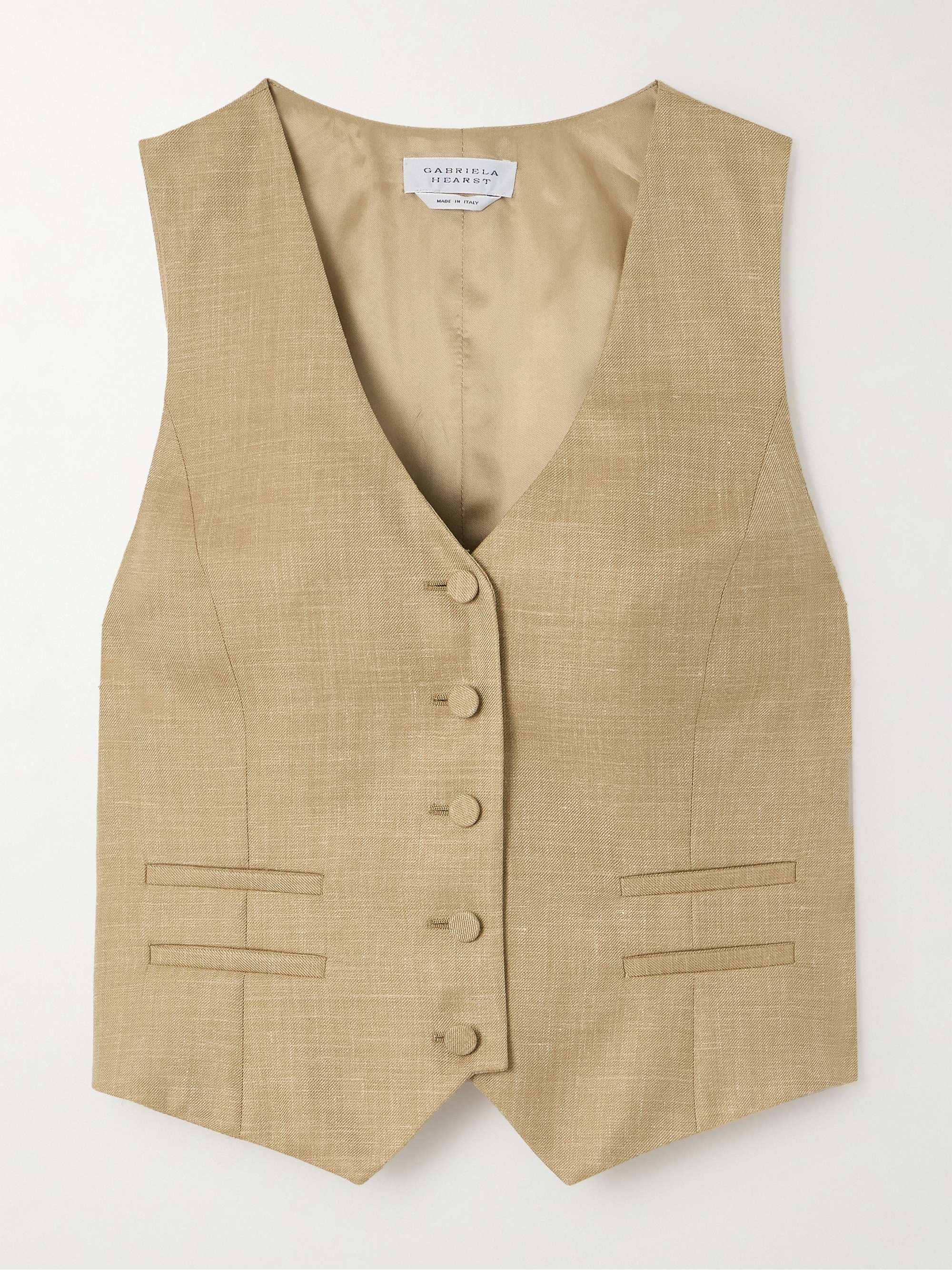 GABRIELA HEARST Coleridge wool, silk and linen-blend vest | NET-A