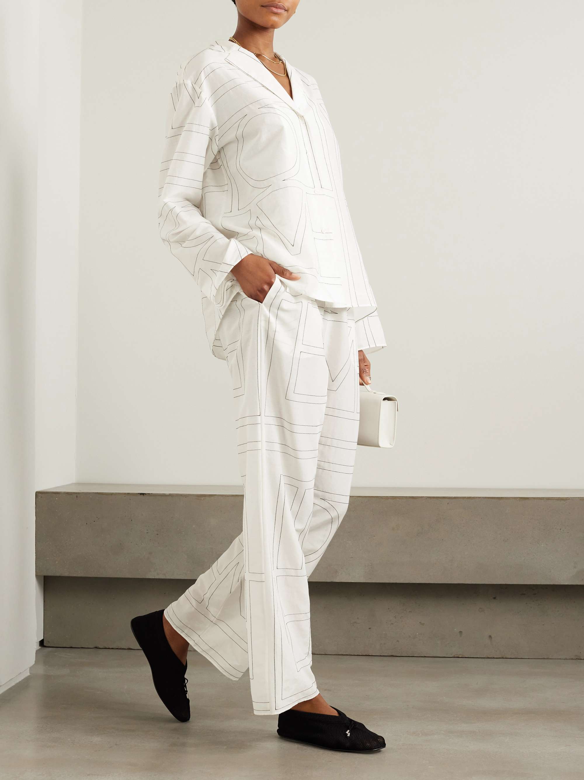 TOTEME Embroidered organic cotton and silk-blend shirt | NET-A-PORTER