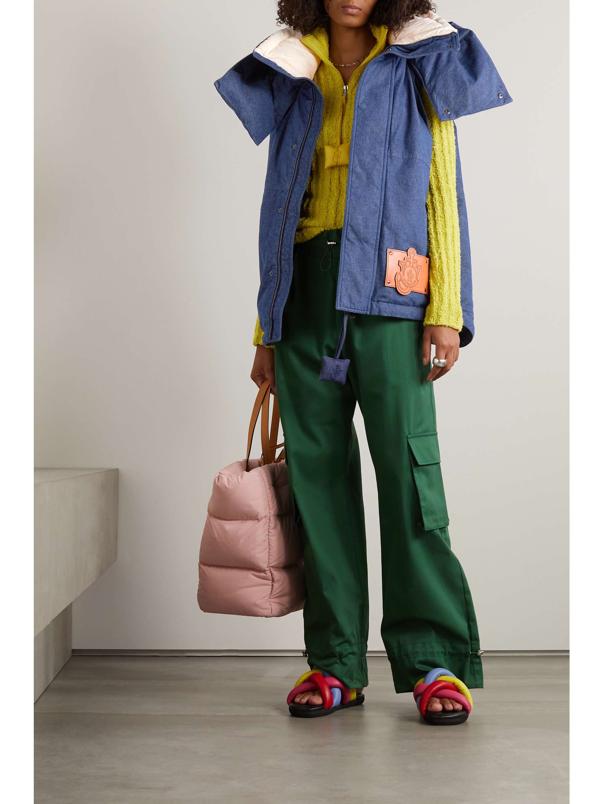 MONCLER GENIUS + JW Anderson Dalby hooded faux leather-trimmed