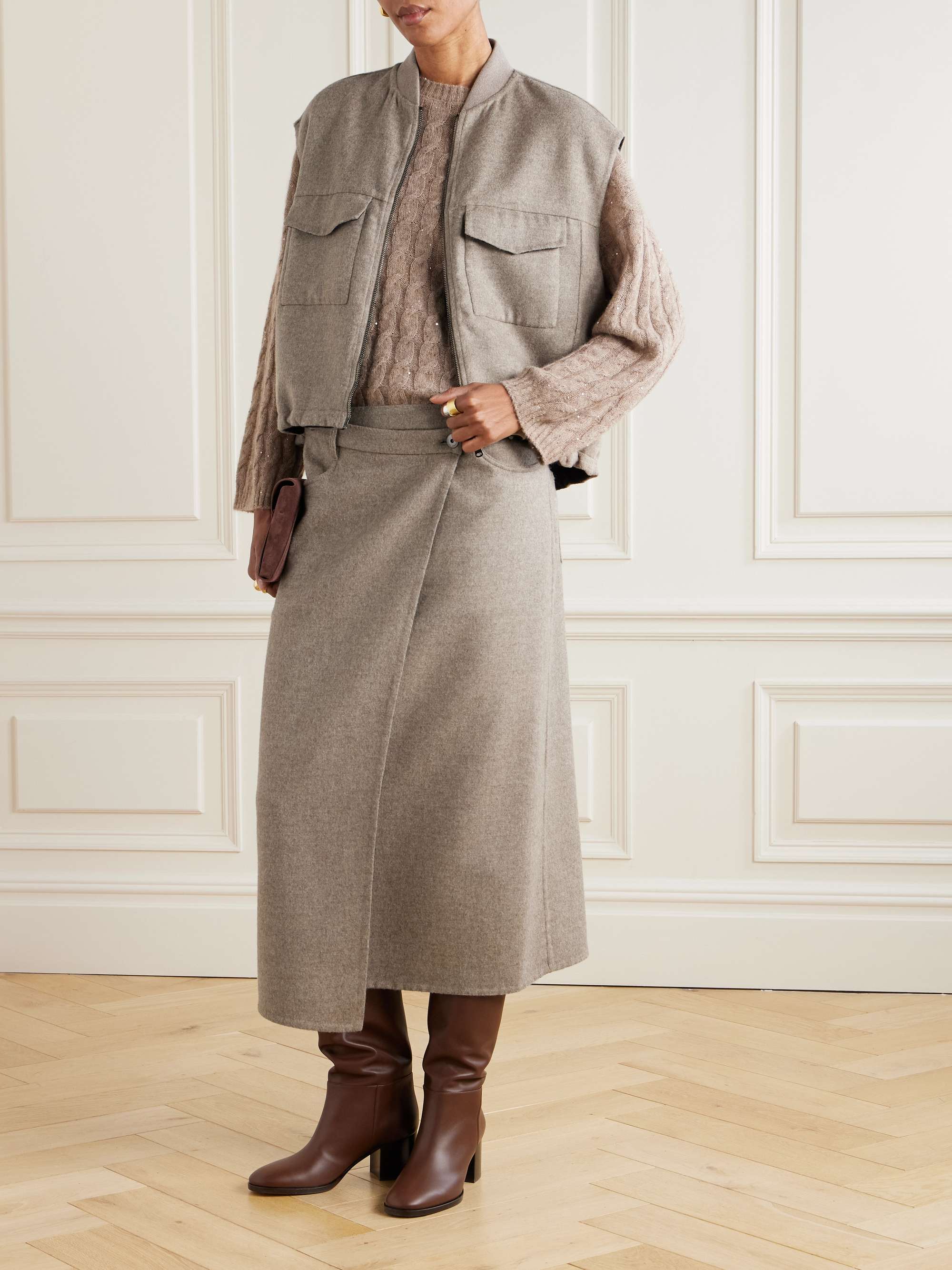 BRUNELLO CUCINELLI Wool-flannel vest | NET-A-PORTER