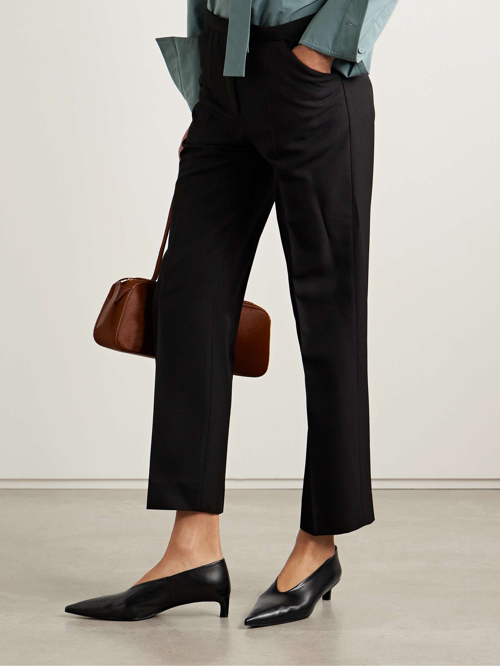 JIL SANDER Glossed-leather pumps | NET-A-PORTER