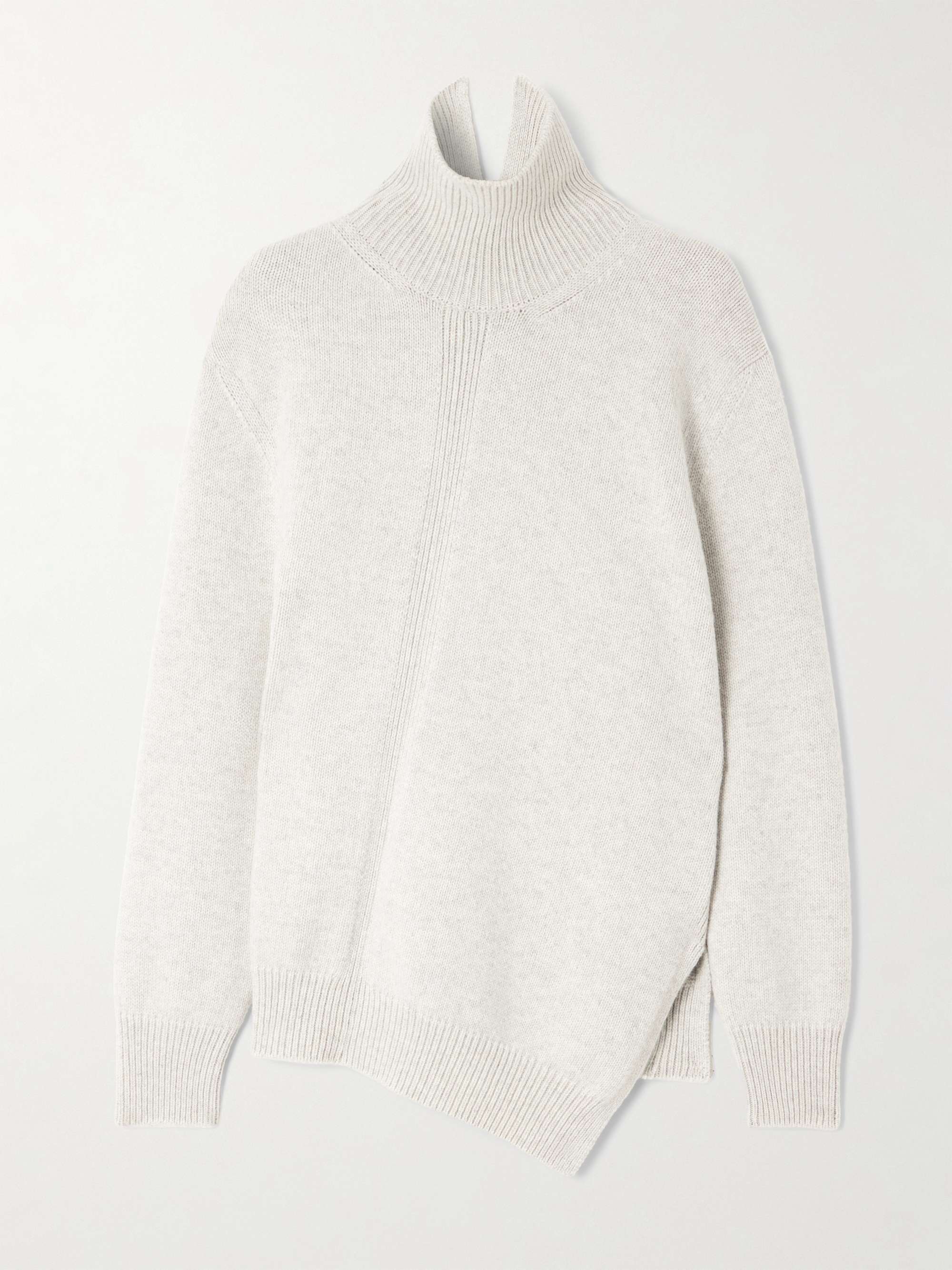 JIL SANDER Asymmetric alpaca and wool-blend turtleneck sweater