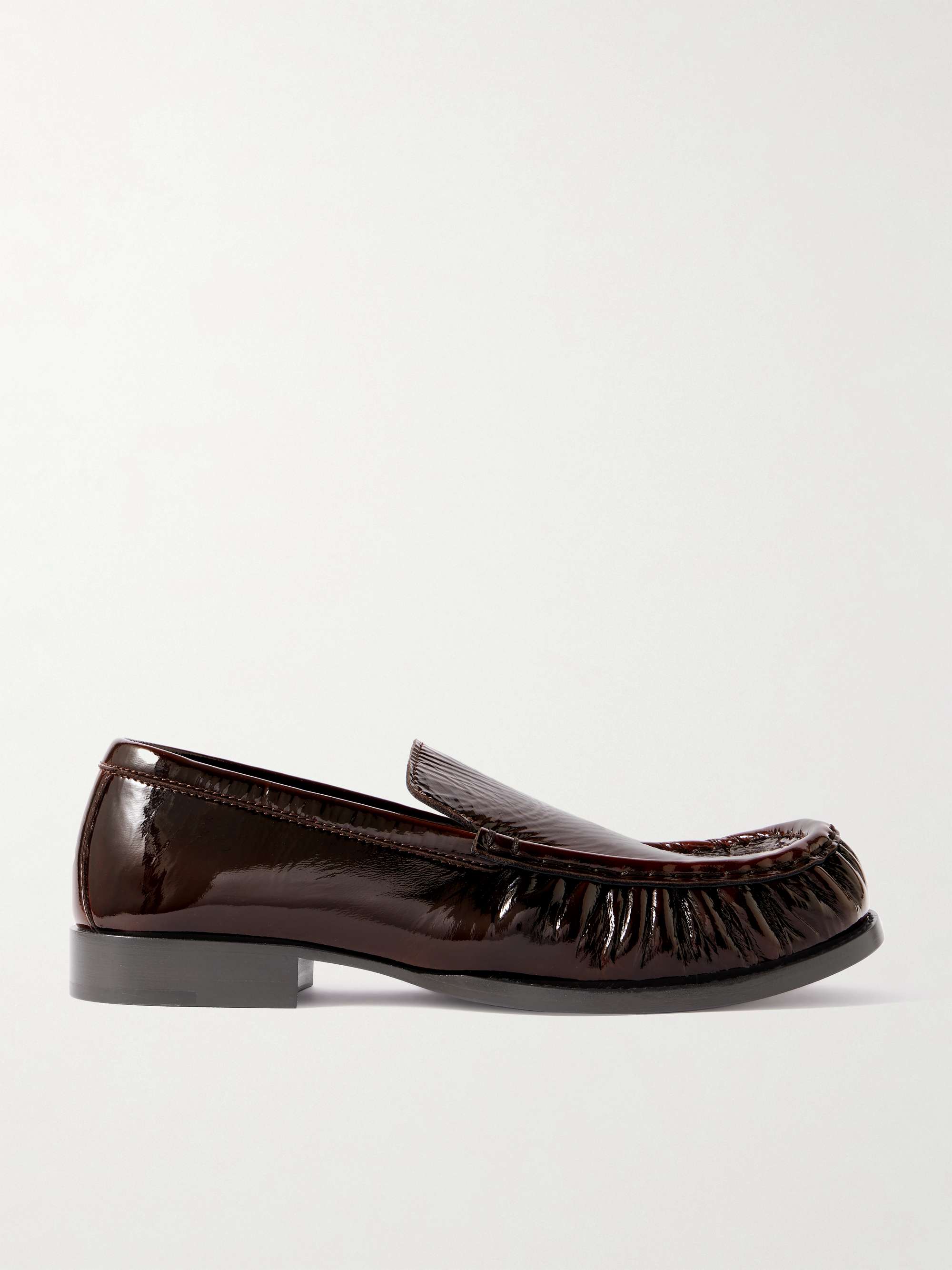 DRIES VAN NOTEN Patent crinkled-leather loafers | NET-A-PORTER