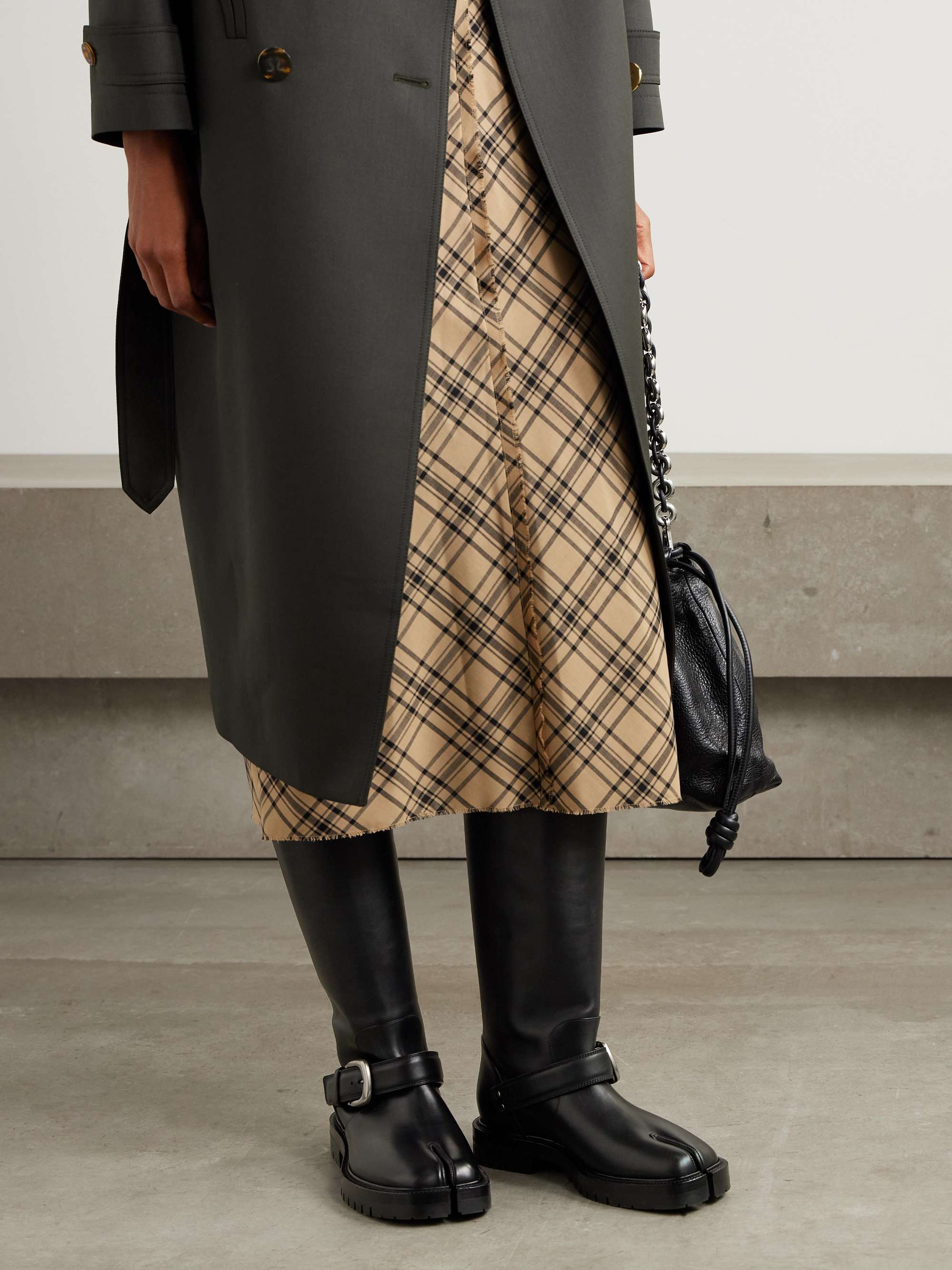 MAISON MARGIELA Tabi buckled split-toe leather knee boots | NET-A