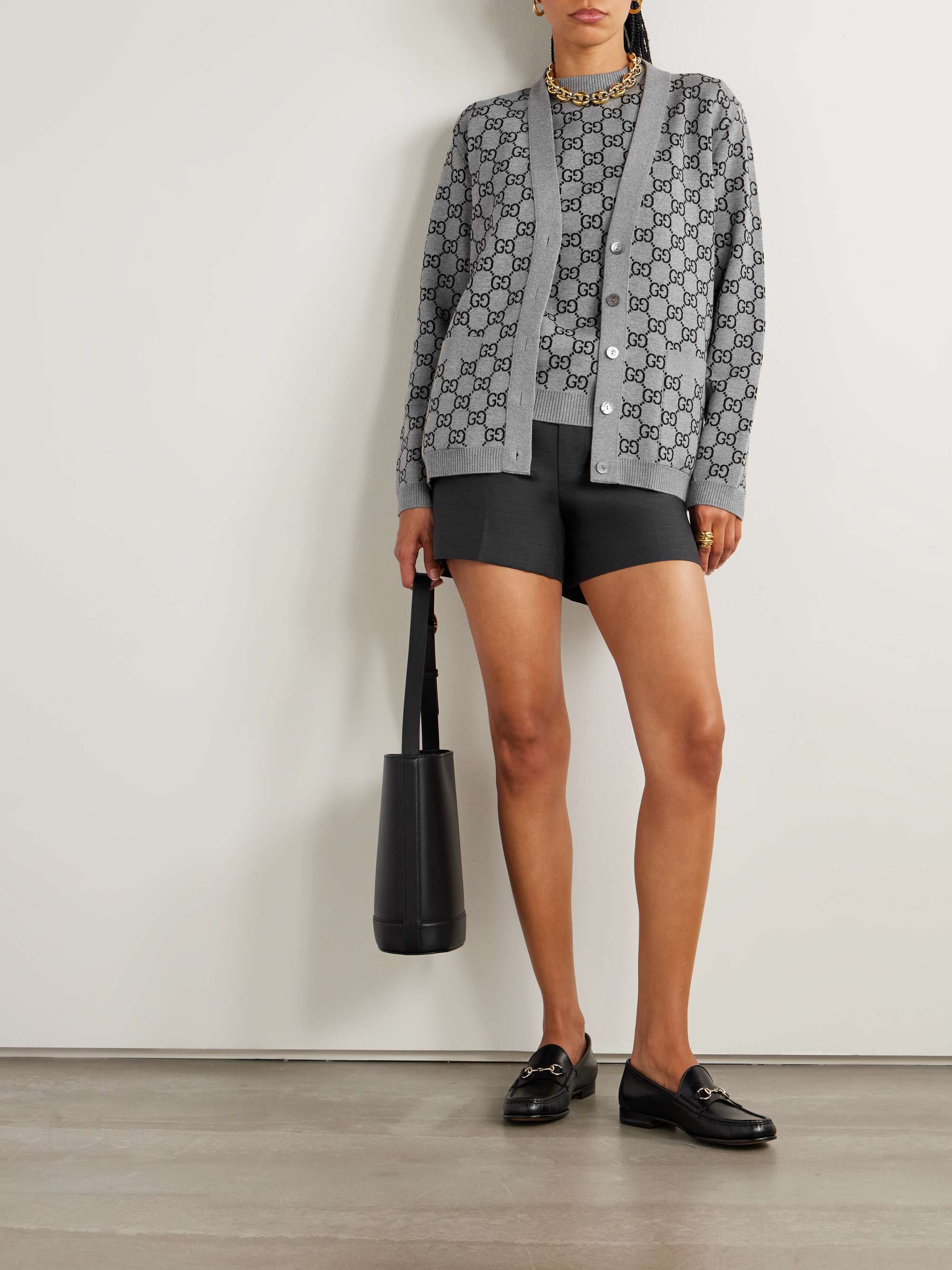 GUCCI Reversible jacquard-knit wool-blend cardigan | NET-A-PORTER