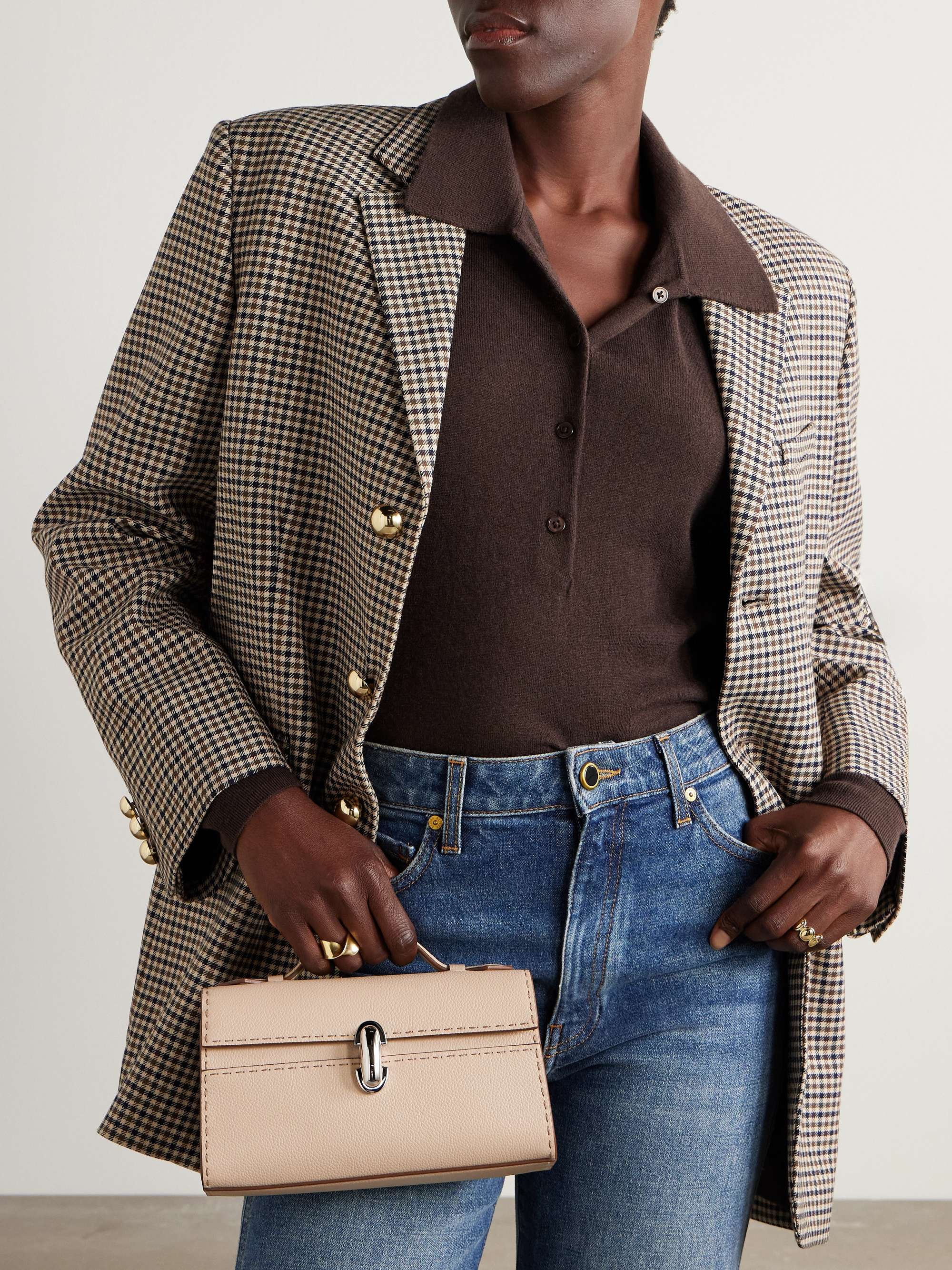 SAVETTE Symmetry Pochette textured-leather tote | NET-A-PORTER