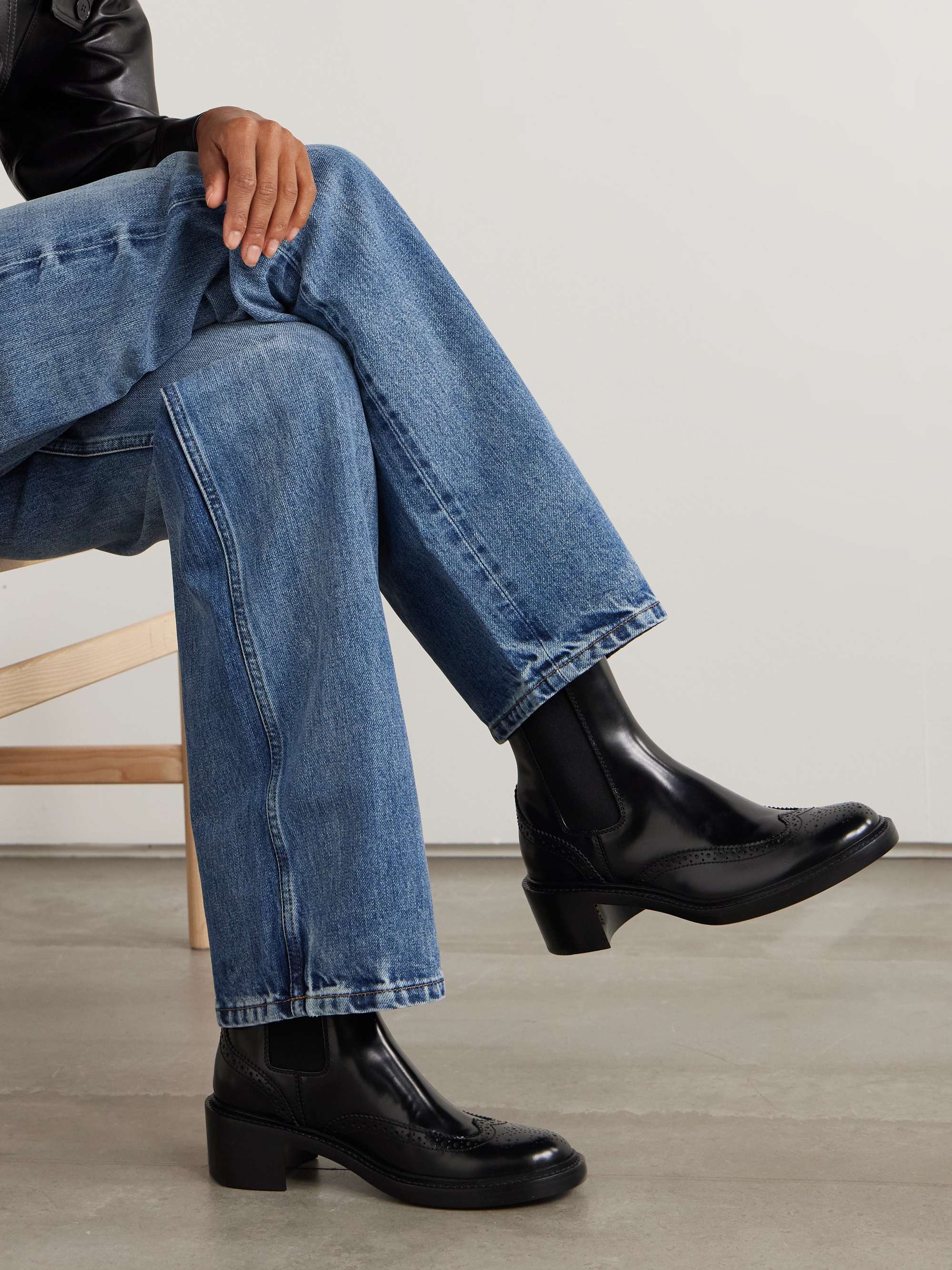 SAINT LAURENT Vincent perforated leather Chelsea boots | NET-A-PORTER