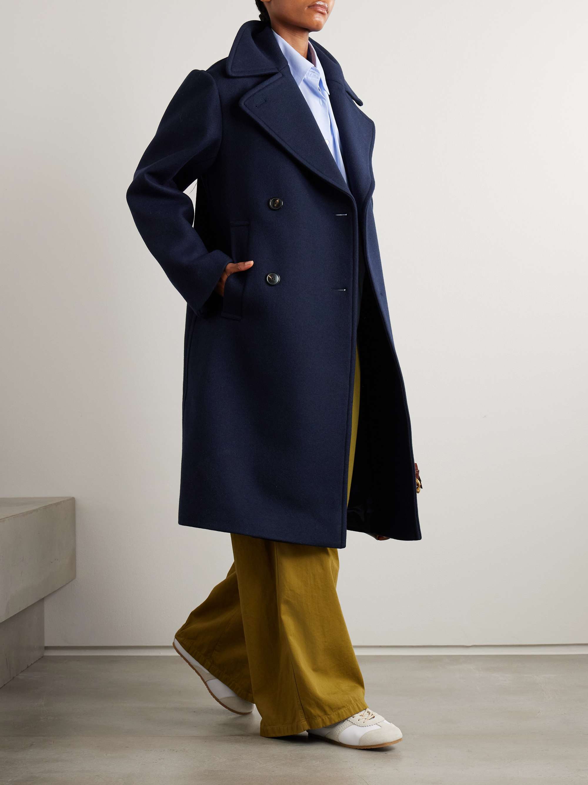 DRIES VAN NOTEN Oversized double-breasted wool-blend coat | NET-A