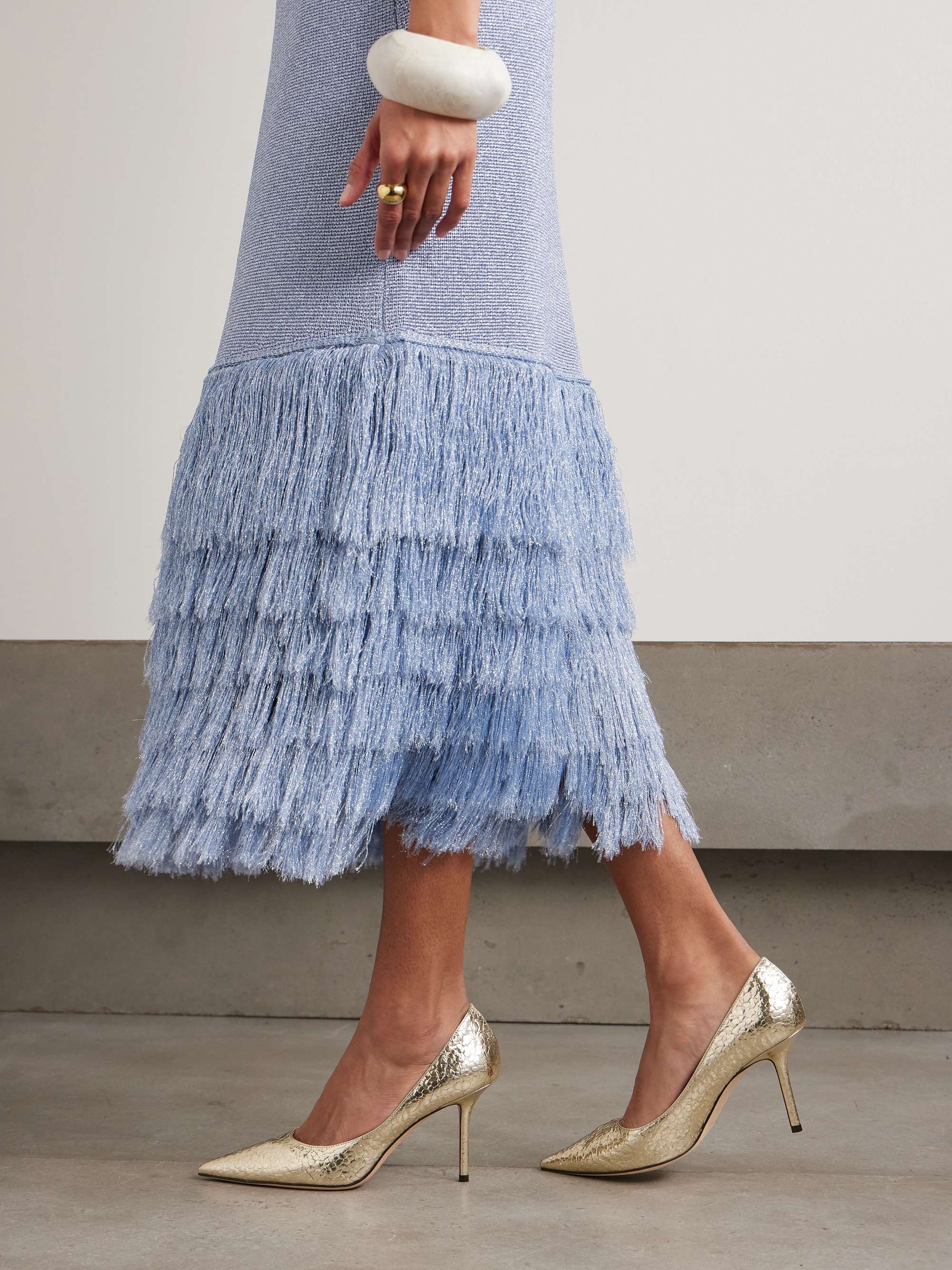 JIMMY CHOO Love 85 metallic cracked-leather pumps | NET-A-PORTER