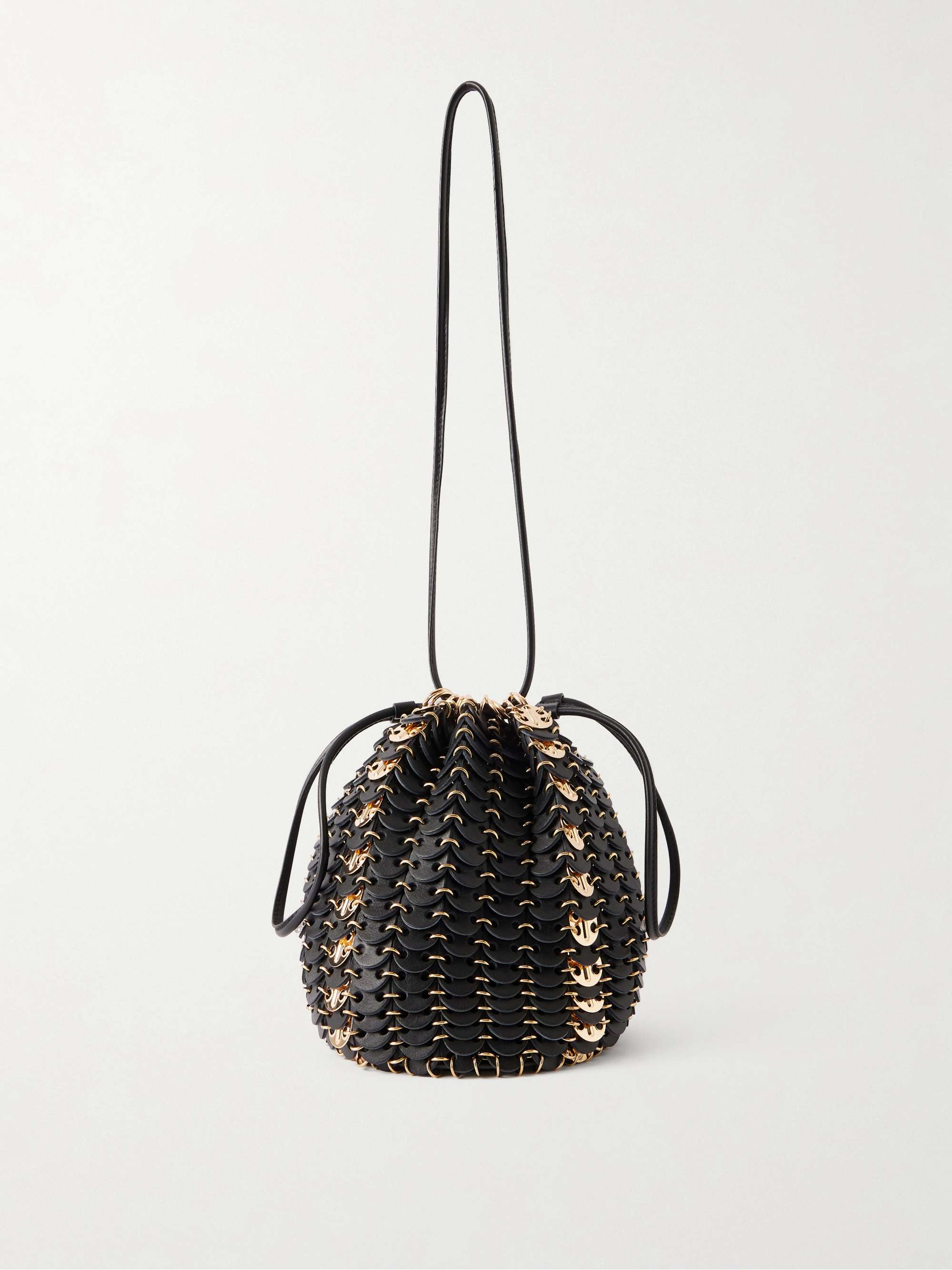 RABANNE Bucket Flip reversible leather and chainmail shoulder bag