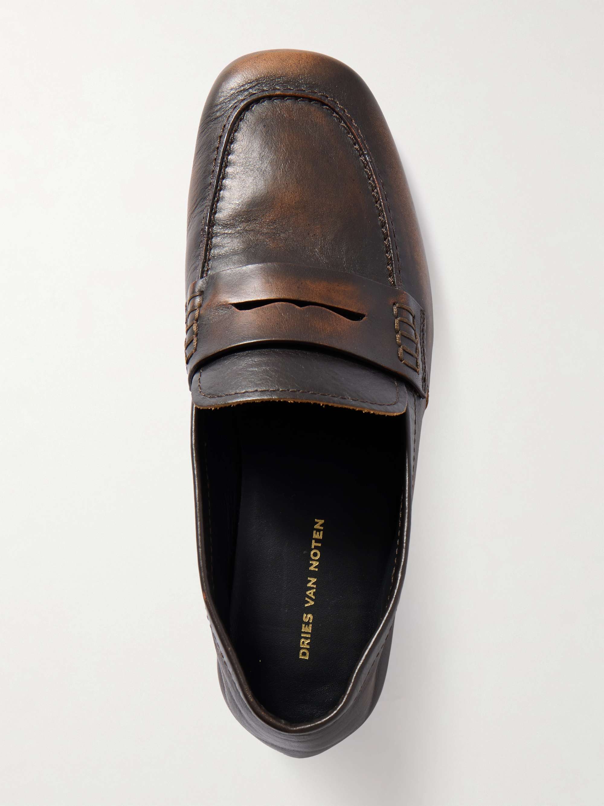 DRIES VAN NOTEN Glossed-leather penny loafers | NET-A-PORTER