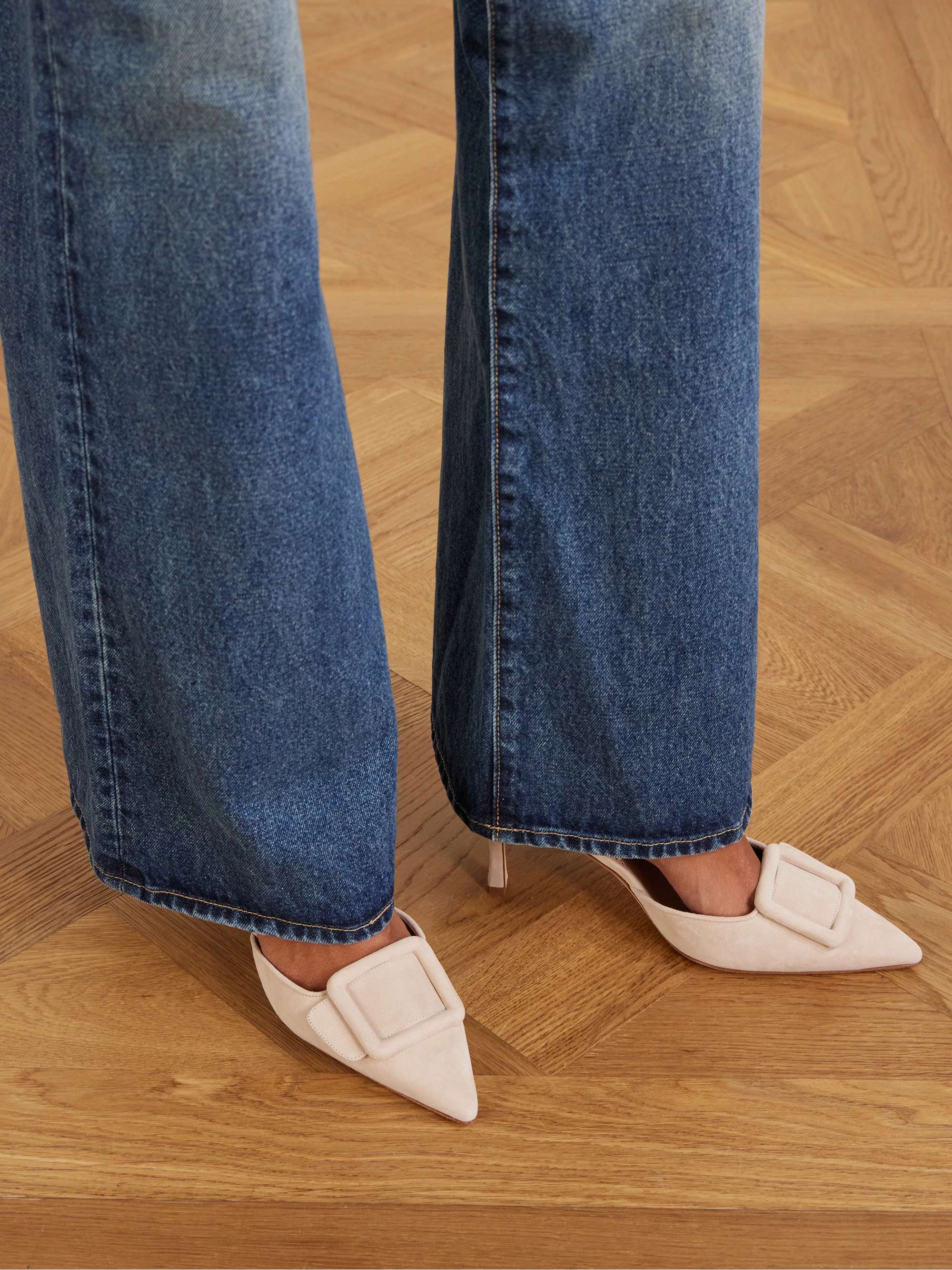 MANOLO BLAHNIK Maysli 70 buckled suede slingback pumps | NET-A-PORTER