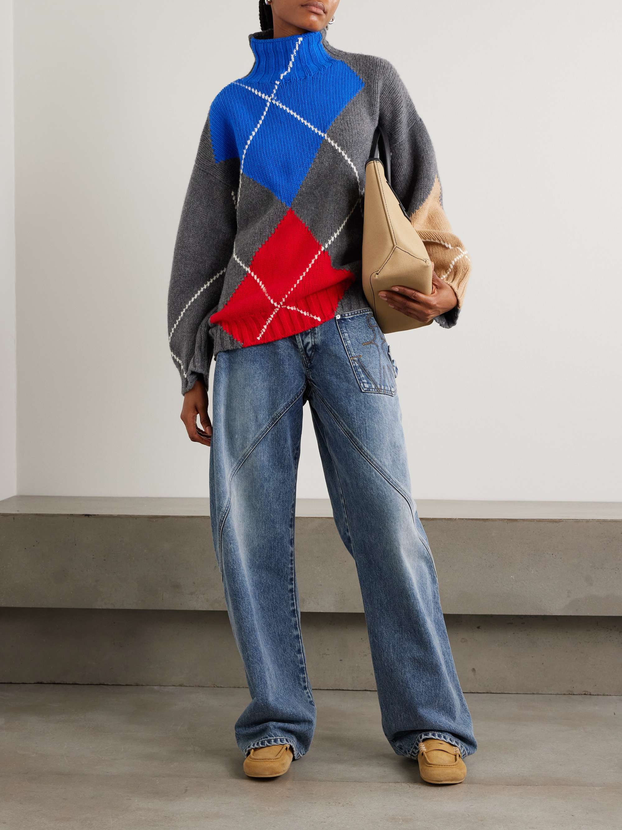 JW ANDERSON + Pringle argyle wool turtleneck sweater | NET-A-PORTER