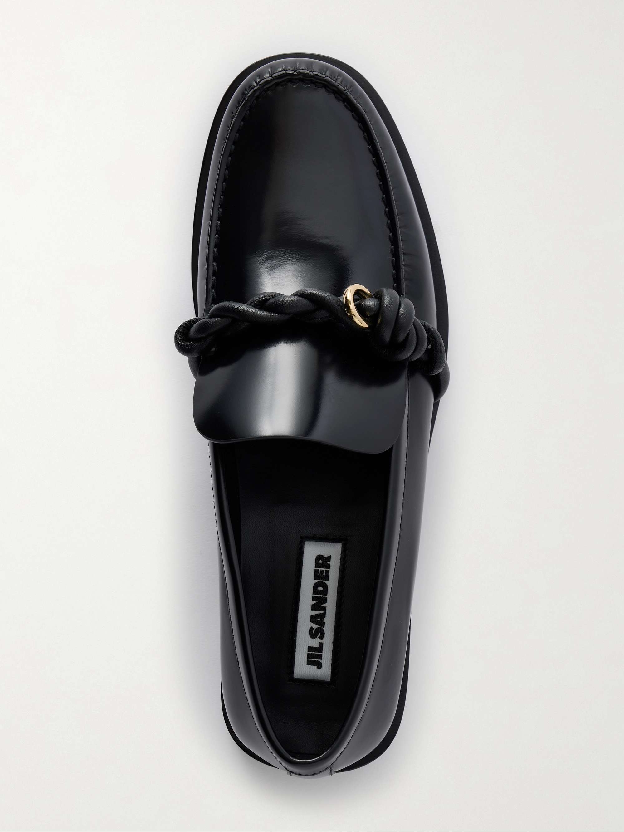 JIL SANDER Knot-detailed leather loafers | NET-A-PORTER