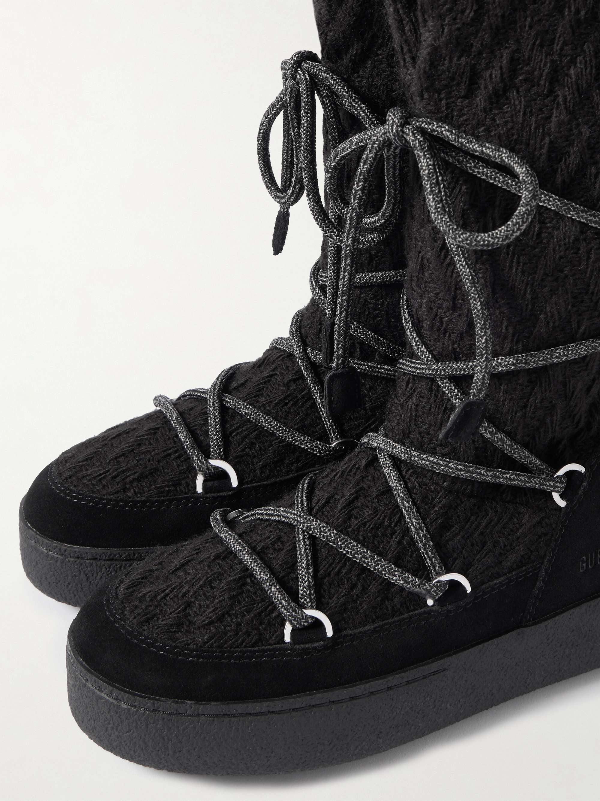 MOON BOOT + Guest in Residence Ltrack suede-trimmed knitted snow