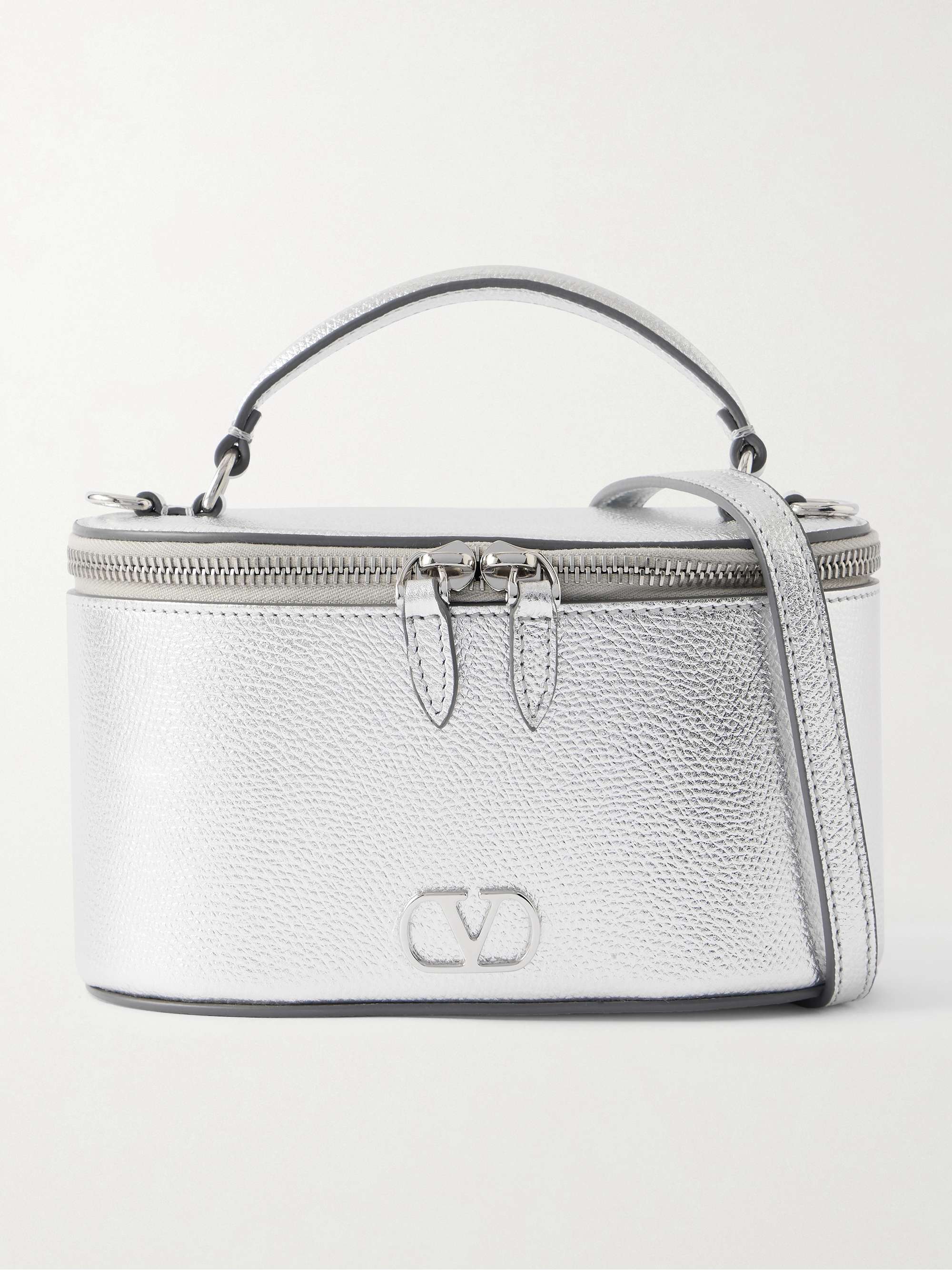 VALENTINO GARAVANI Vanity Case metallic textured-leather shoulder
