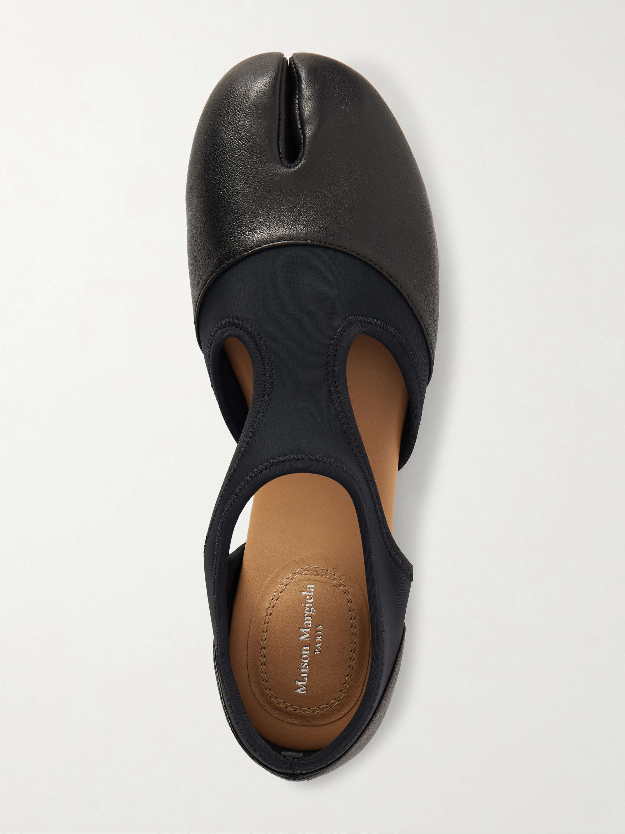 MAISON MARGIELA Tabi Jazz stretch-knit trimmed leather brogues