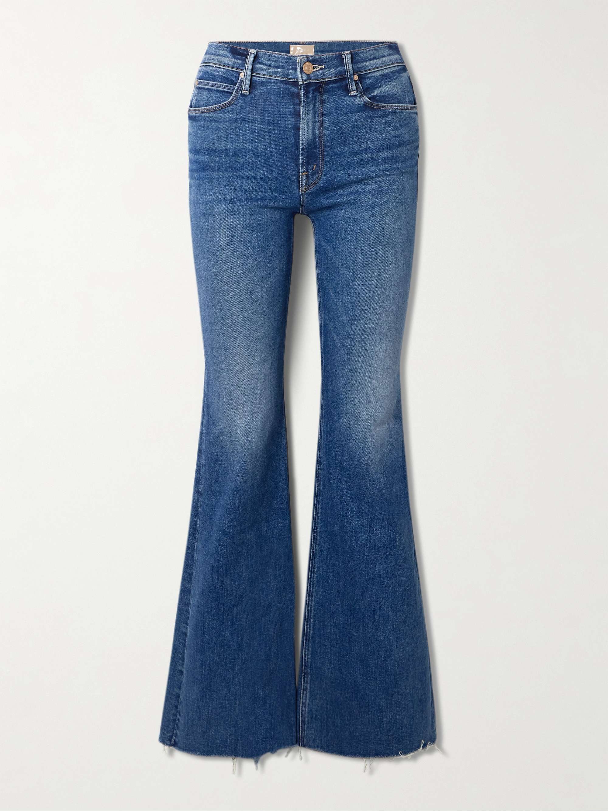 MOTHER The Doozy Sneak Fray high-rise flared jeans | NET-A-PORTER