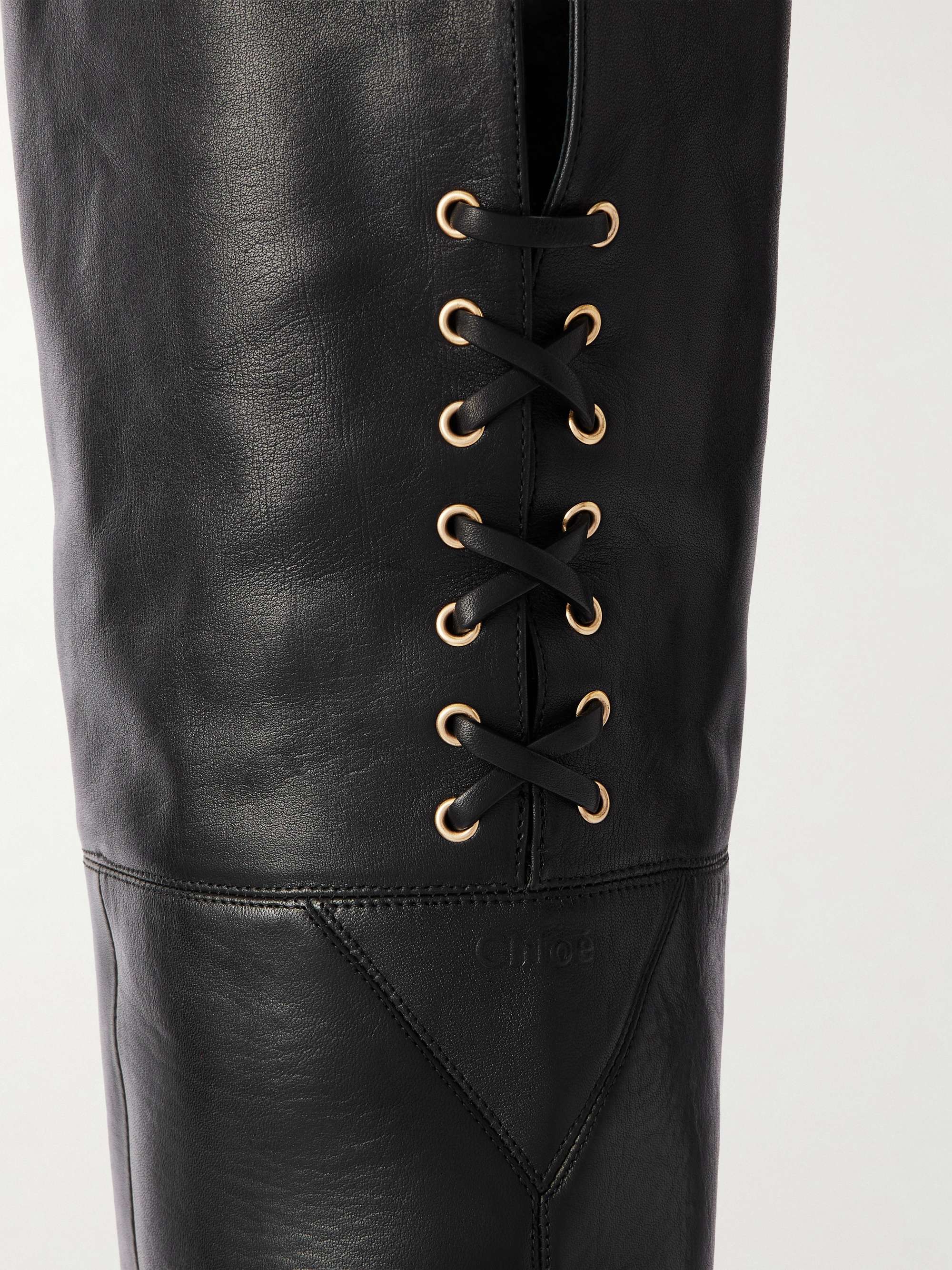 CHLOÉ Studded leather over-the-knee boots | NET-A-PORTER