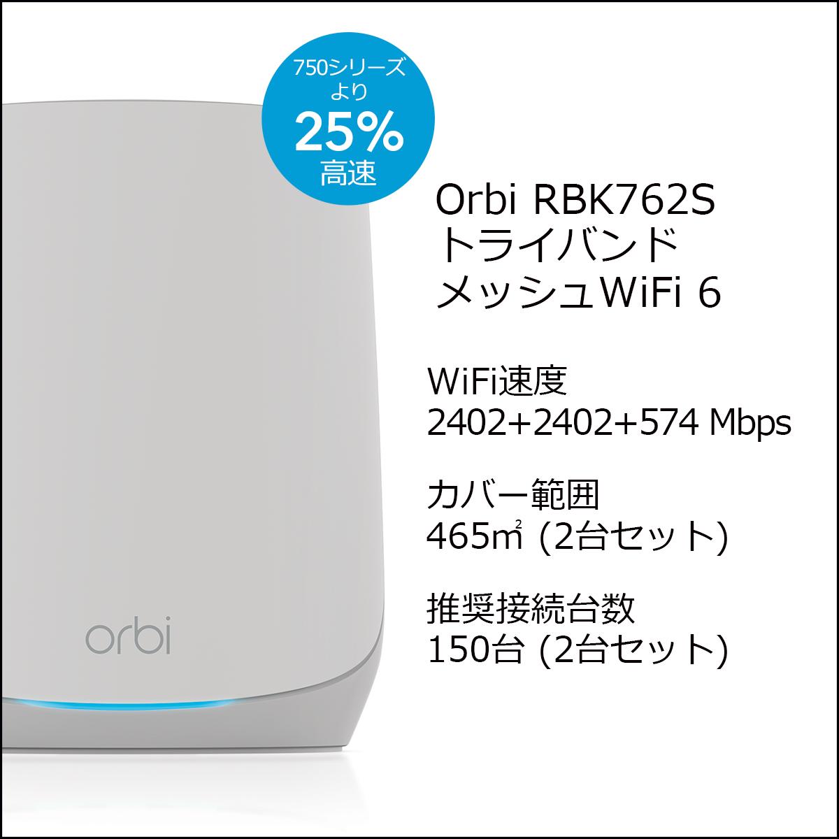 RBK762S | Orbi WiFi 6 AX5400 | WiFi 6 | 家庭向け | NETGEAR