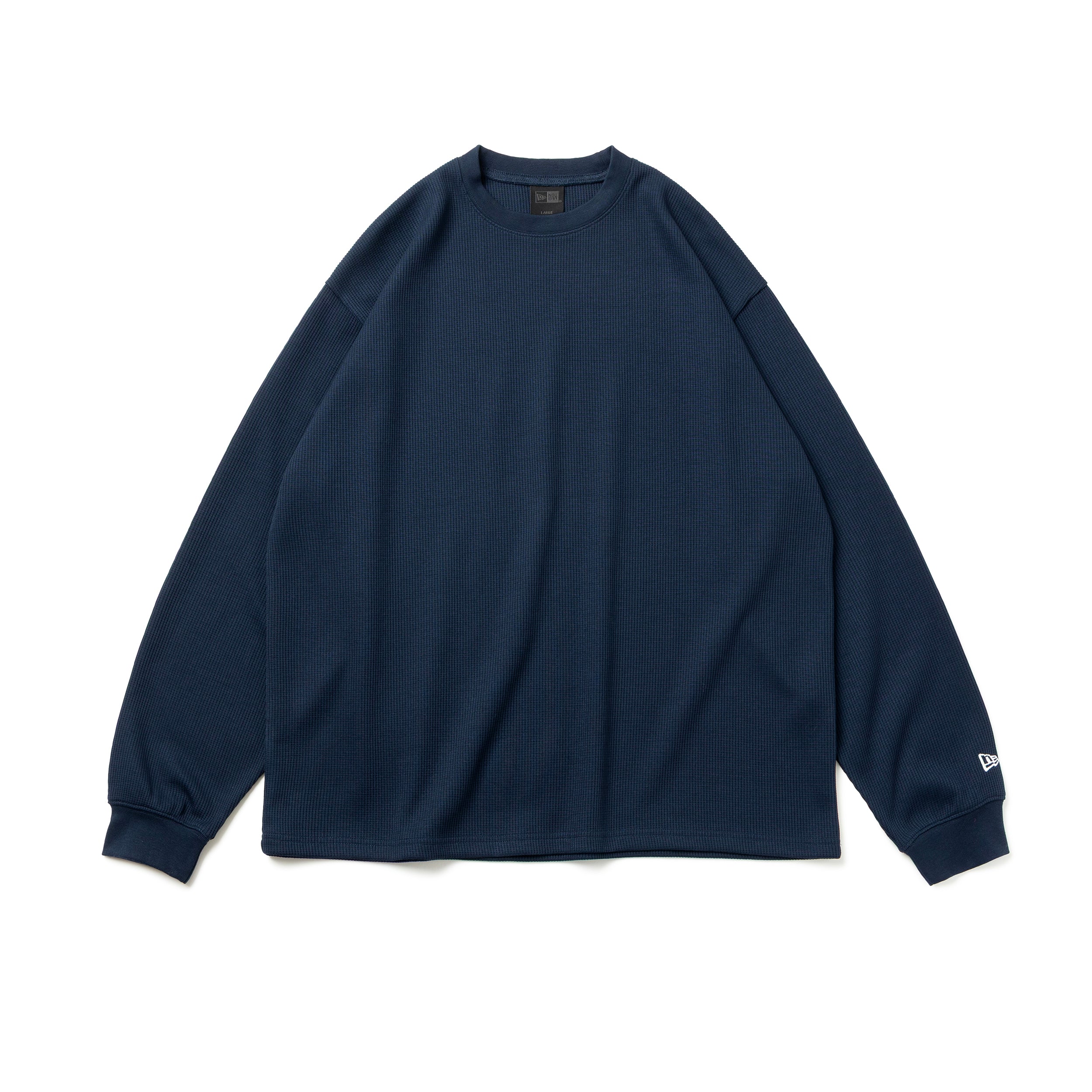 長袖 オーバーサイズド ワッフル Tシャツ BLACK LABEL FW25 ネイビー