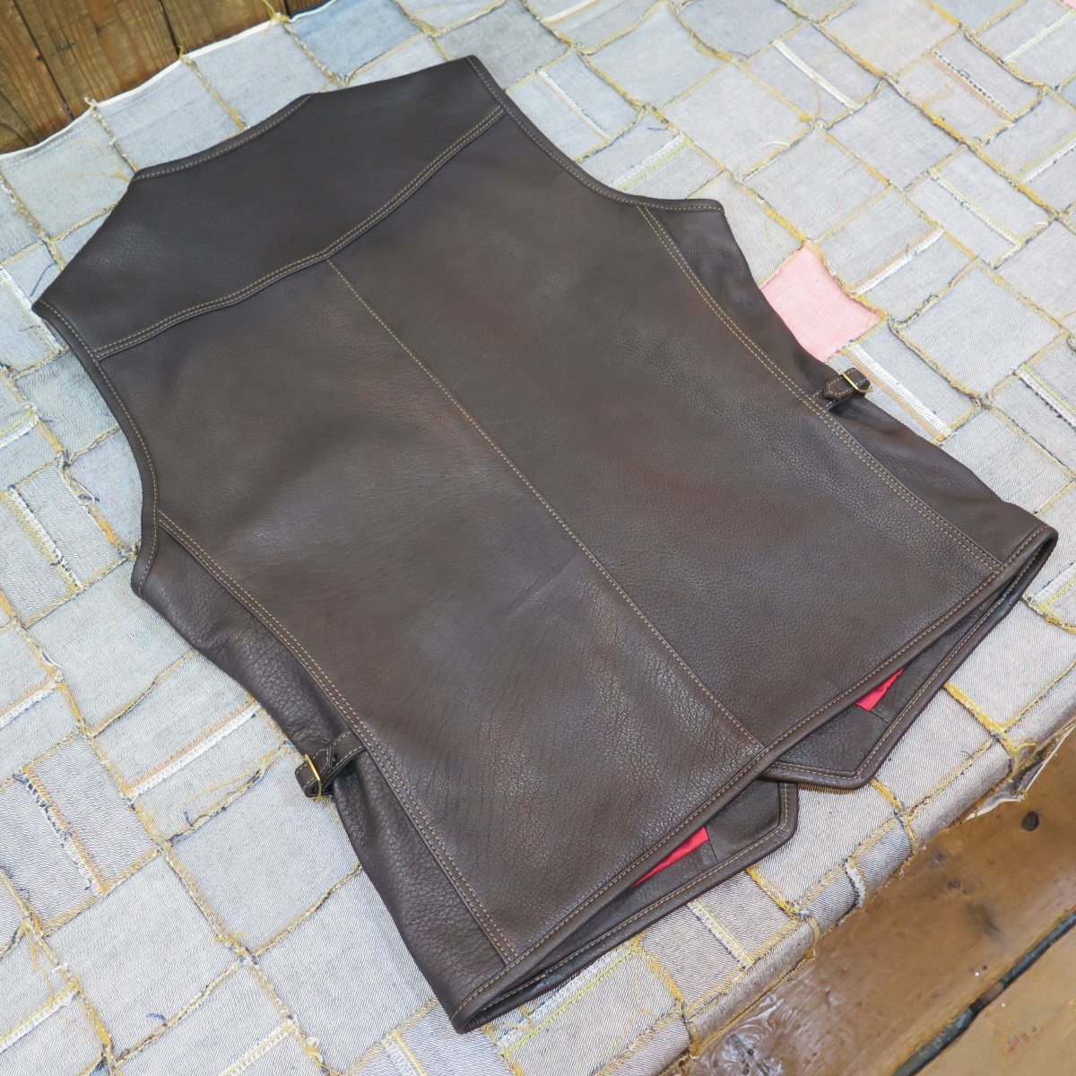 フラットヘッド】 ディアスキン ベスト 藤岡勇吉本店/鹿革 THE FLAT