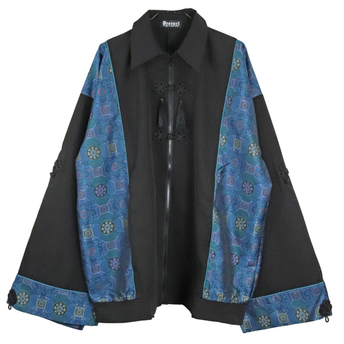 切替え・キョンシースリーブ・ブルゾン [ 中華柄・チャイナ柄 ] (LONG