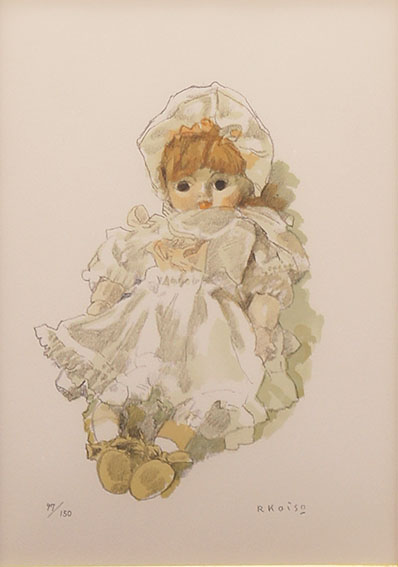 小磯良平リトグラフフランス人形 小磯良平 「フランス人形