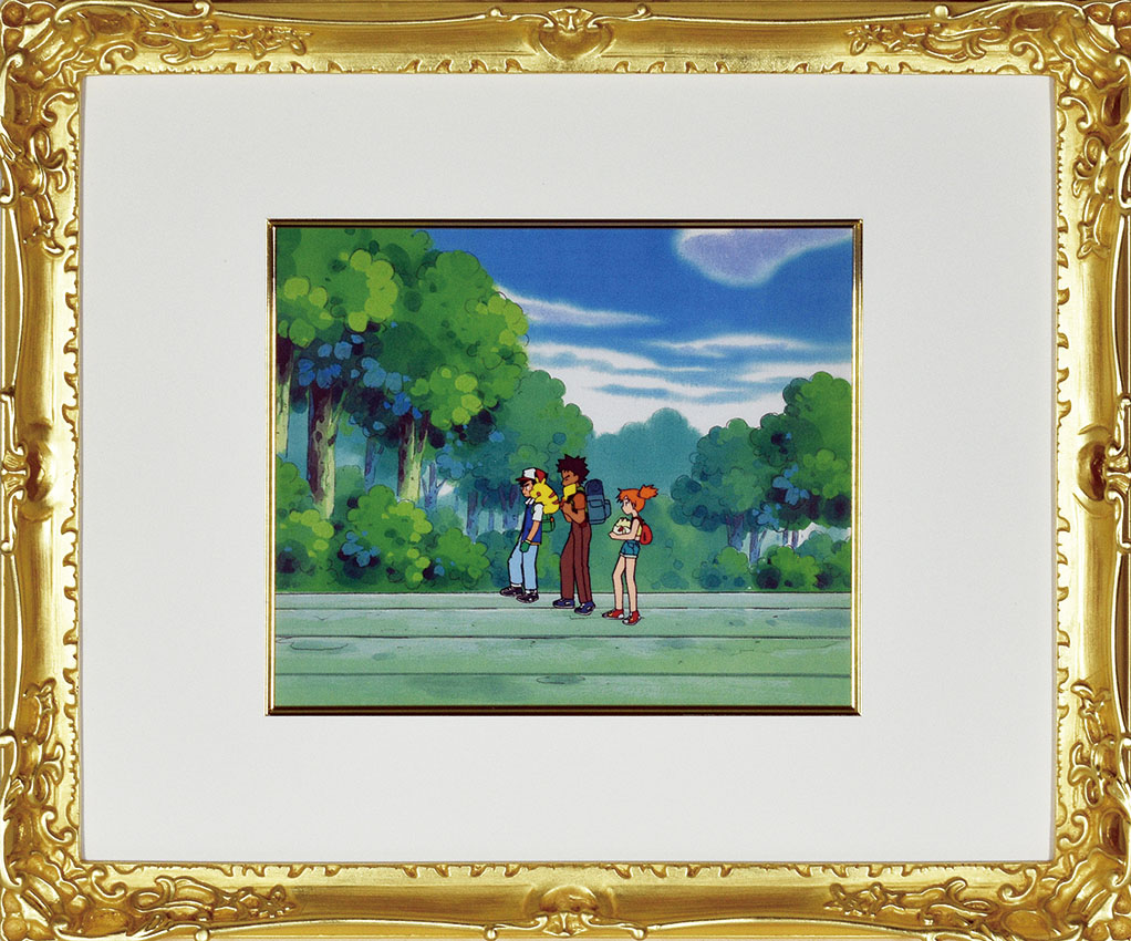 セル画額「ポケットモンスター サトシ、ピカチュウ、タケシ、カスミ