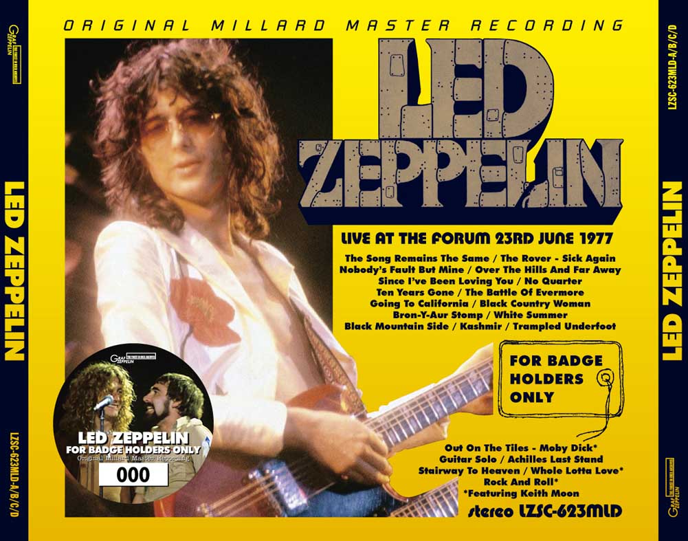 LED ZEPPELIN - FOR BADGE HOLDERS ONLY: ORIGINAL MILLARD MASTER
