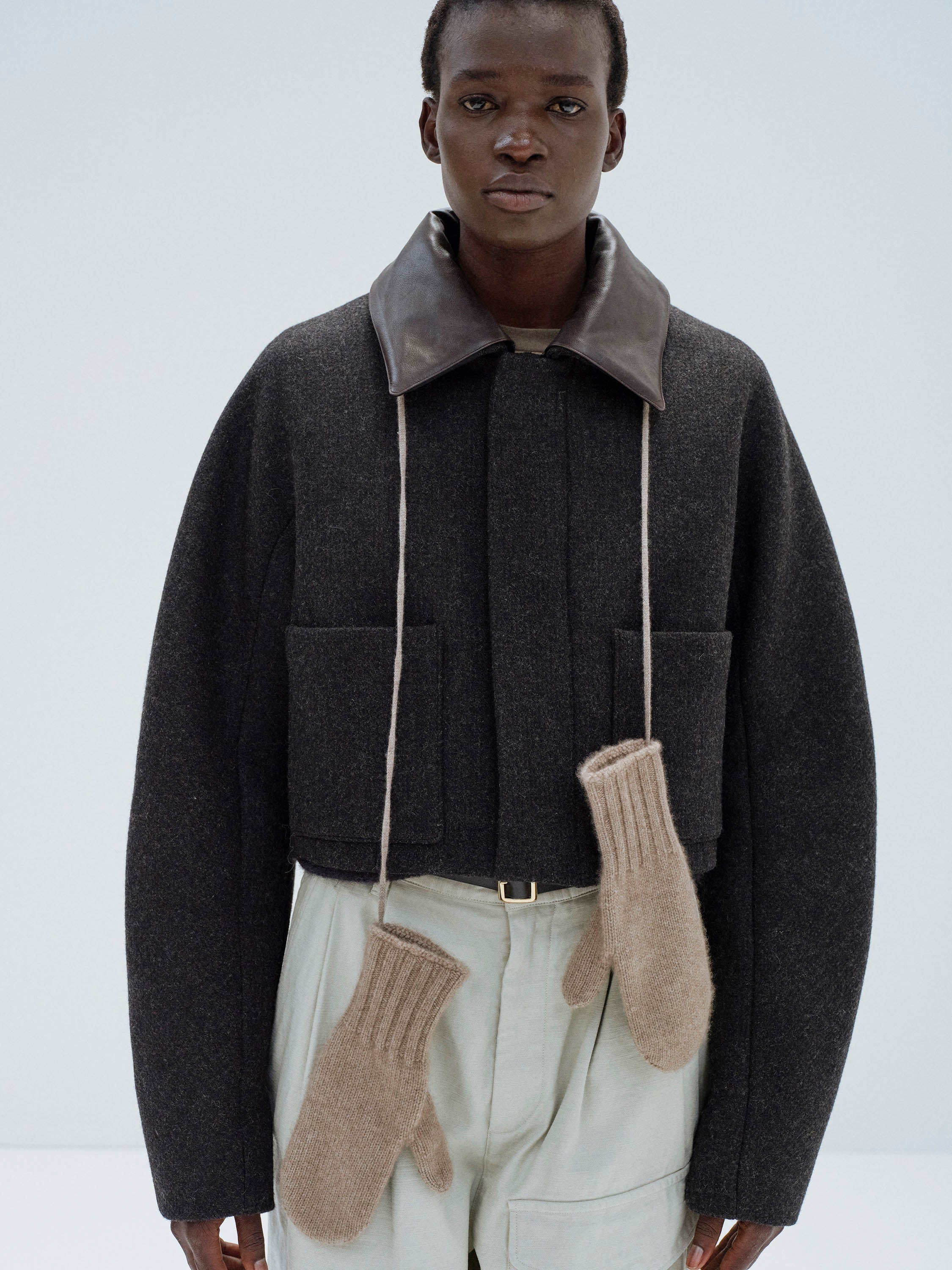 Namu Shop - Auralee Baby Cashmere Knit Mittens - Top Black