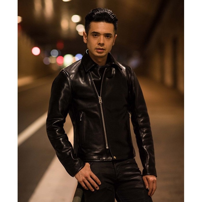 0801 BONNY-0 レザーダブルライダースジャケット ブラック｜レザー