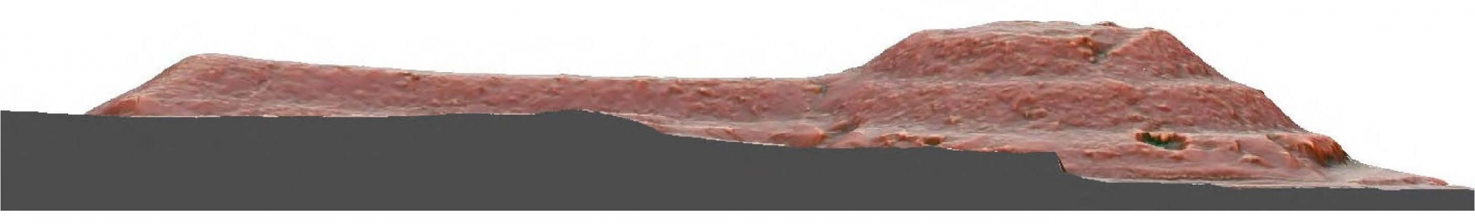 写真＞桜井茶臼山古墳、前方部に広がり 橿考研が赤色立体地図作成し