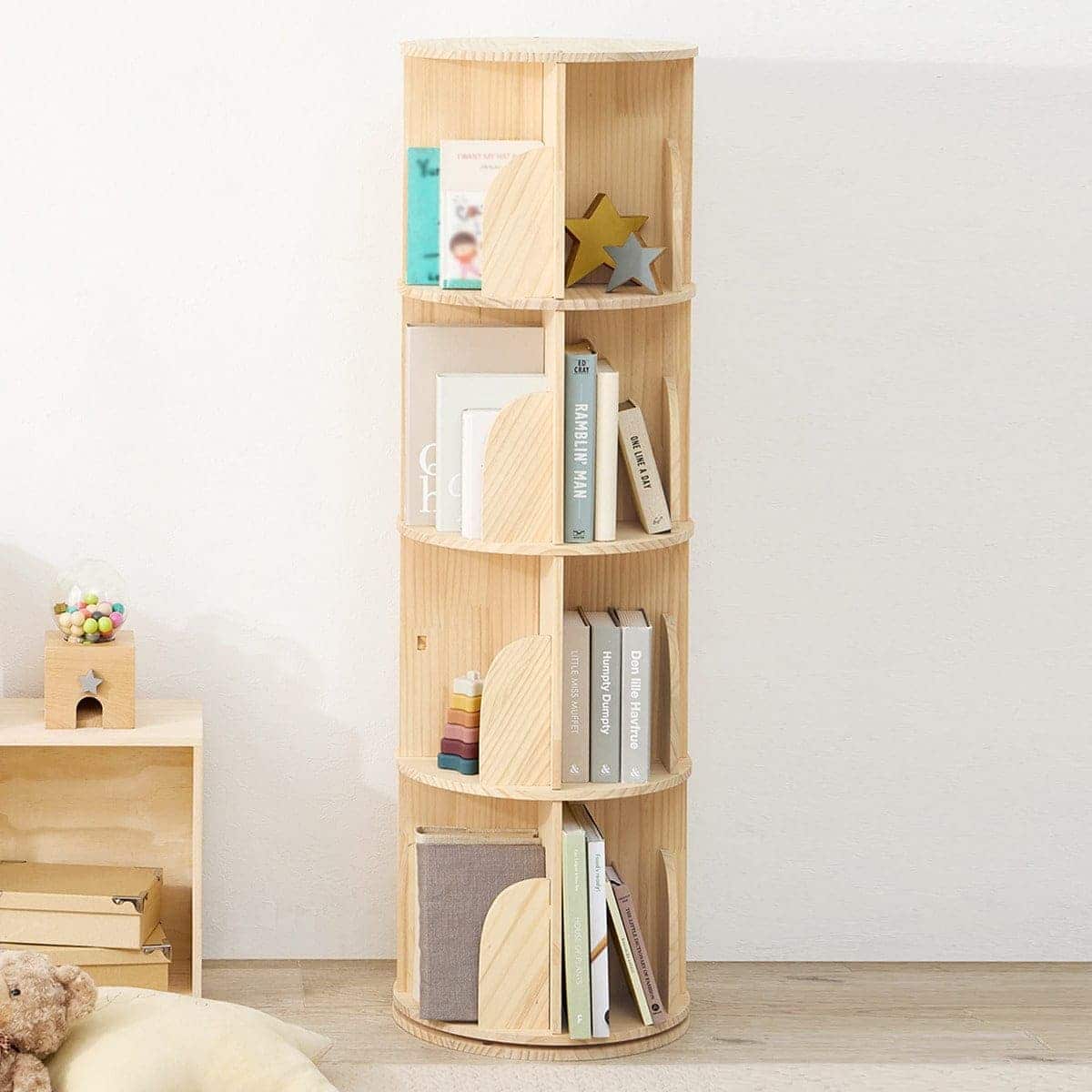 天然木回転ブックラック (4段) | ニトリネット【公式】 家具