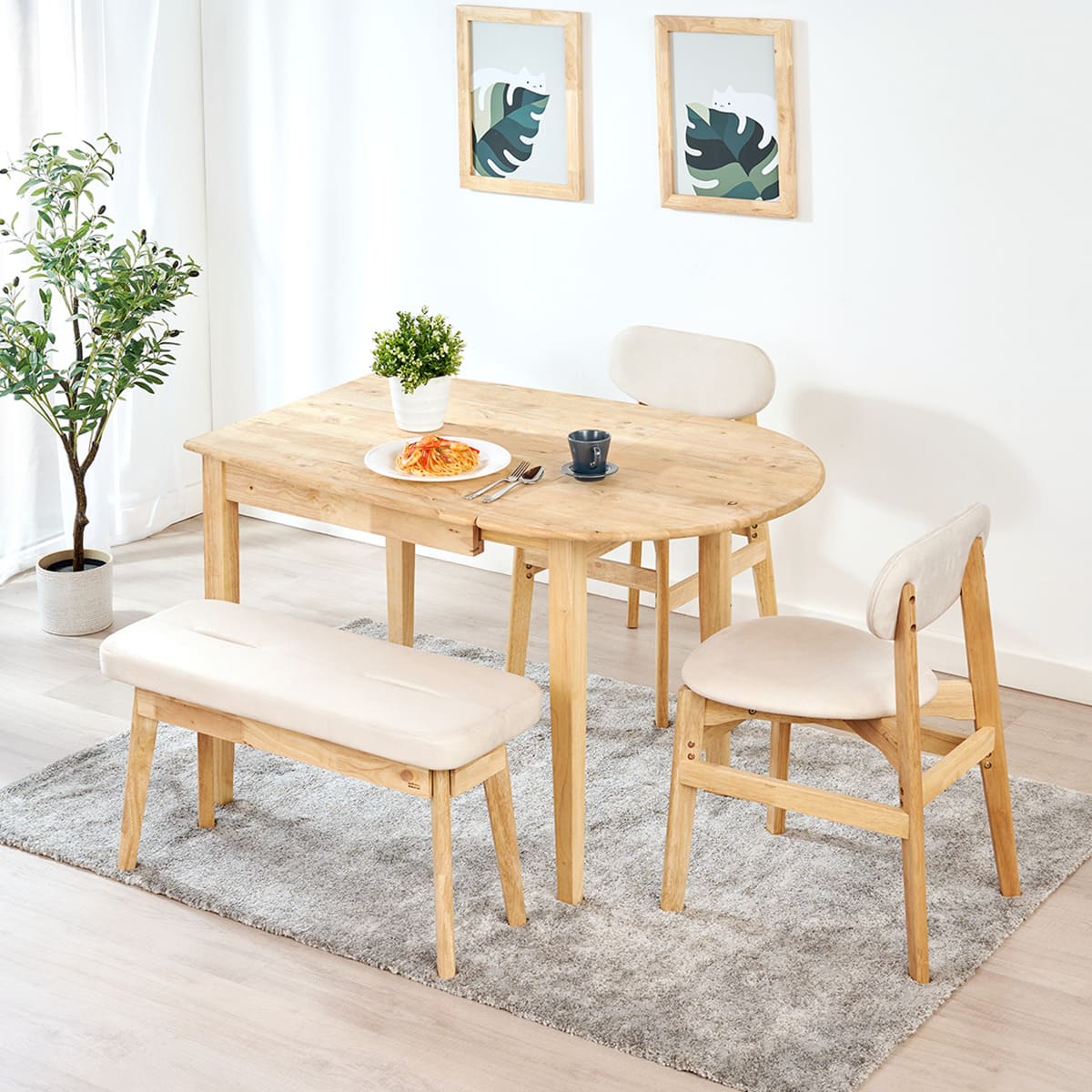 NATURAL SIGNATURE】天然木 伸長式ダイニングテーブル | ニトリネット