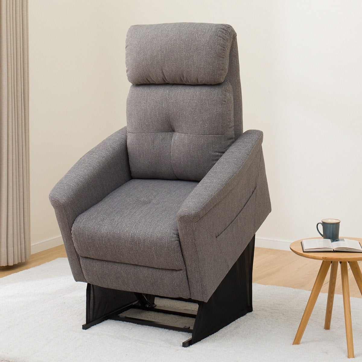 1人掛け立ち上がりやすい電動リクライニングソファ 布張りタイプ (UM02