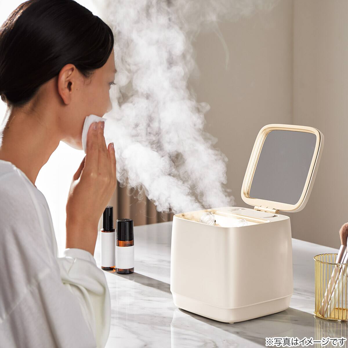 6分で潤いをサポートできる フェイススチーマー (NK251 モカ) | ニトリ