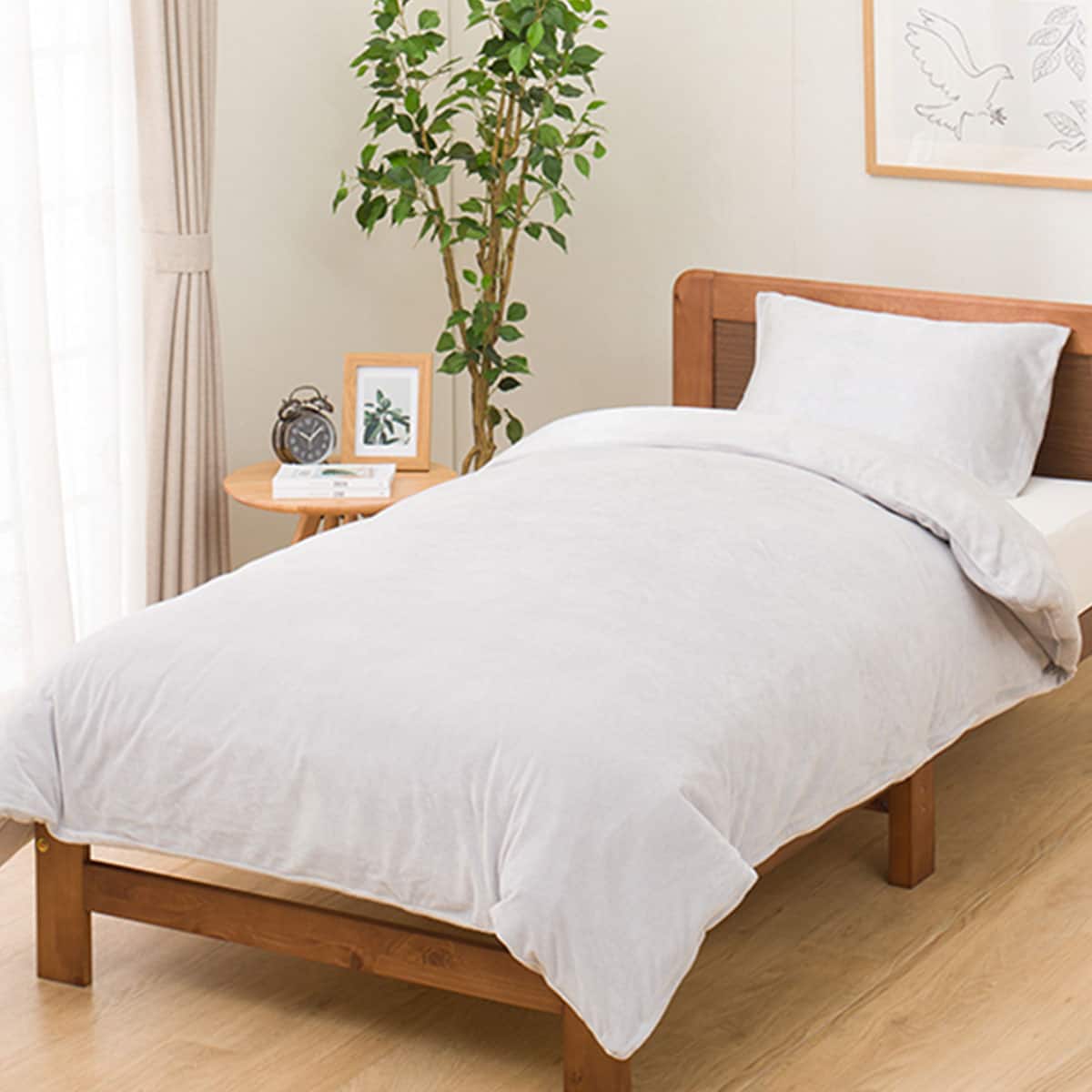 毛布にもなる掛け布団カバー セミダブル(Nウォーム GY 24NW01 SD