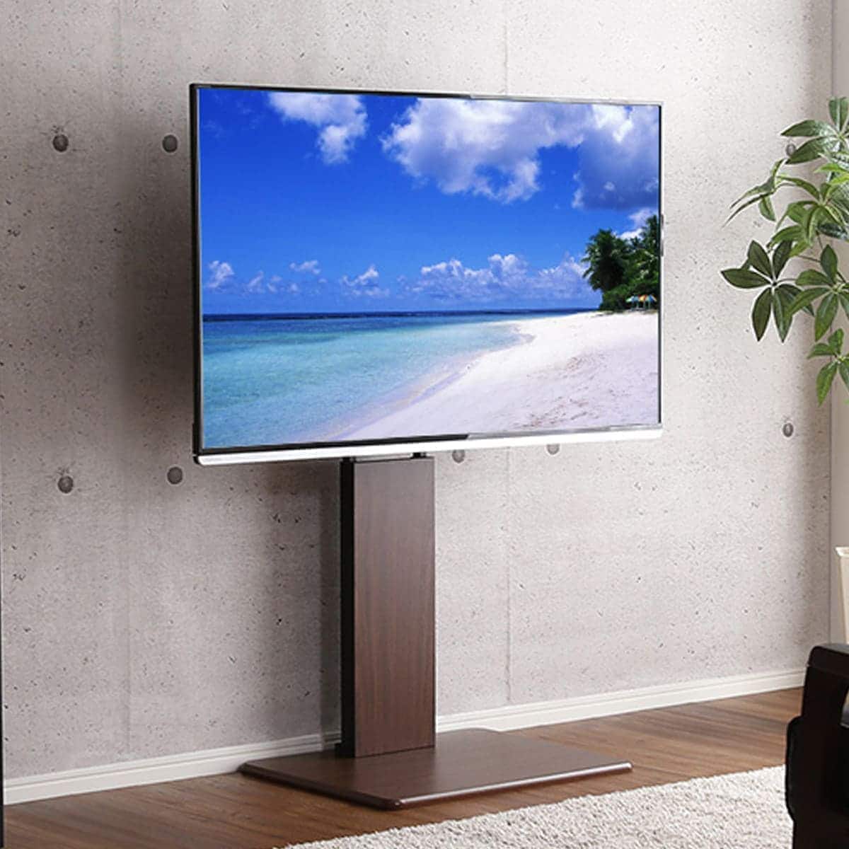 お部屋広々 首振り壁寄せテレビスタンド (S-WAT ロータイプ BR