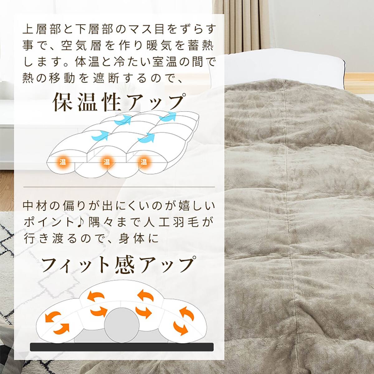 人工羽毛掛布団 吸湿発熱プラス クイーン（ADP） | ニトリネット【公式