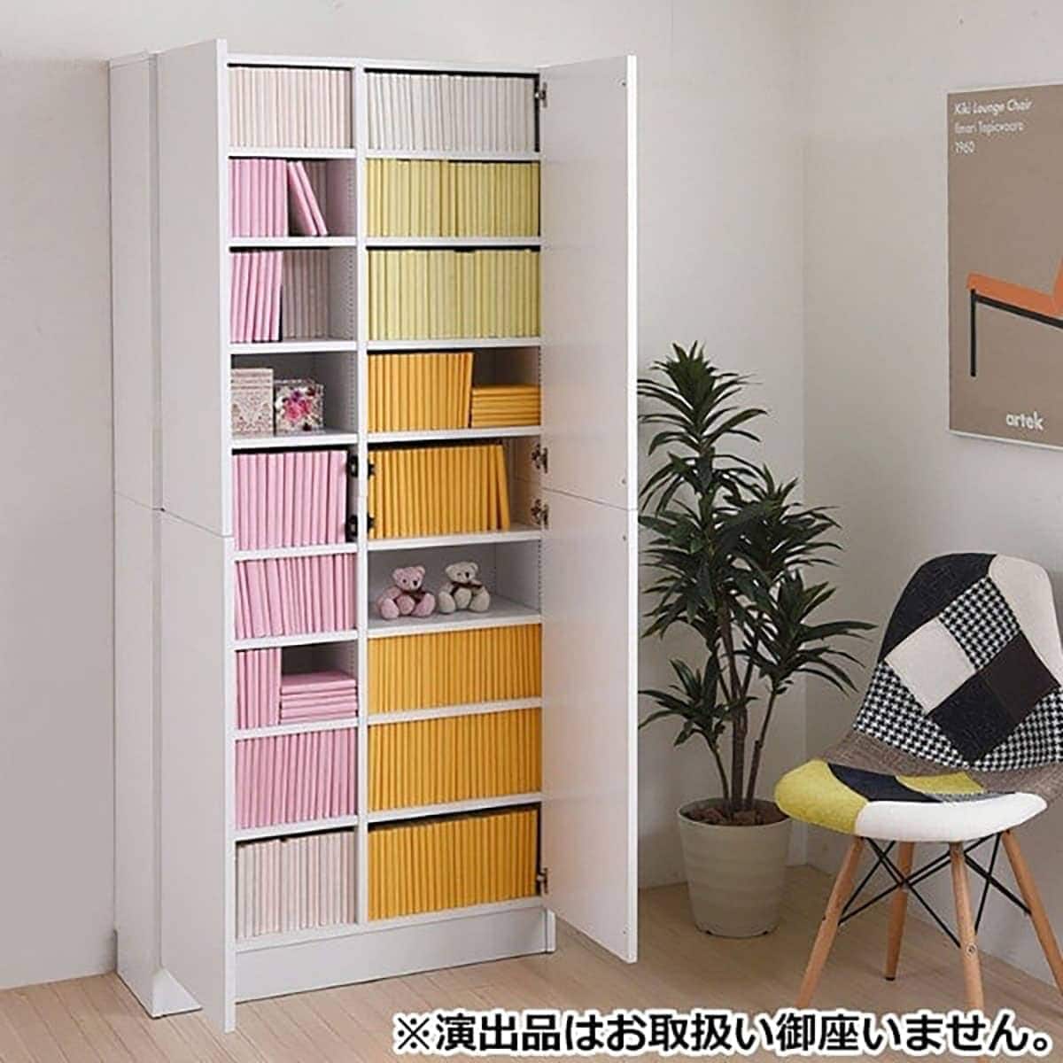 1cm間隔で棚板調整ができるラック [深型タイプ] (幅81 WH 扉付