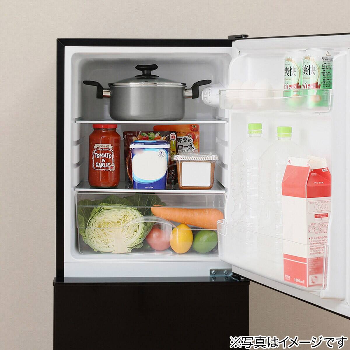 106L 直冷式2ドア冷蔵庫 Nグラシア BK 延長保証付き(リサイクル回収