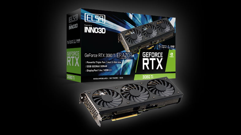 ELSA、2スロットサイズの『GeForce RTX 3080 Ti ERAZOR』を発売