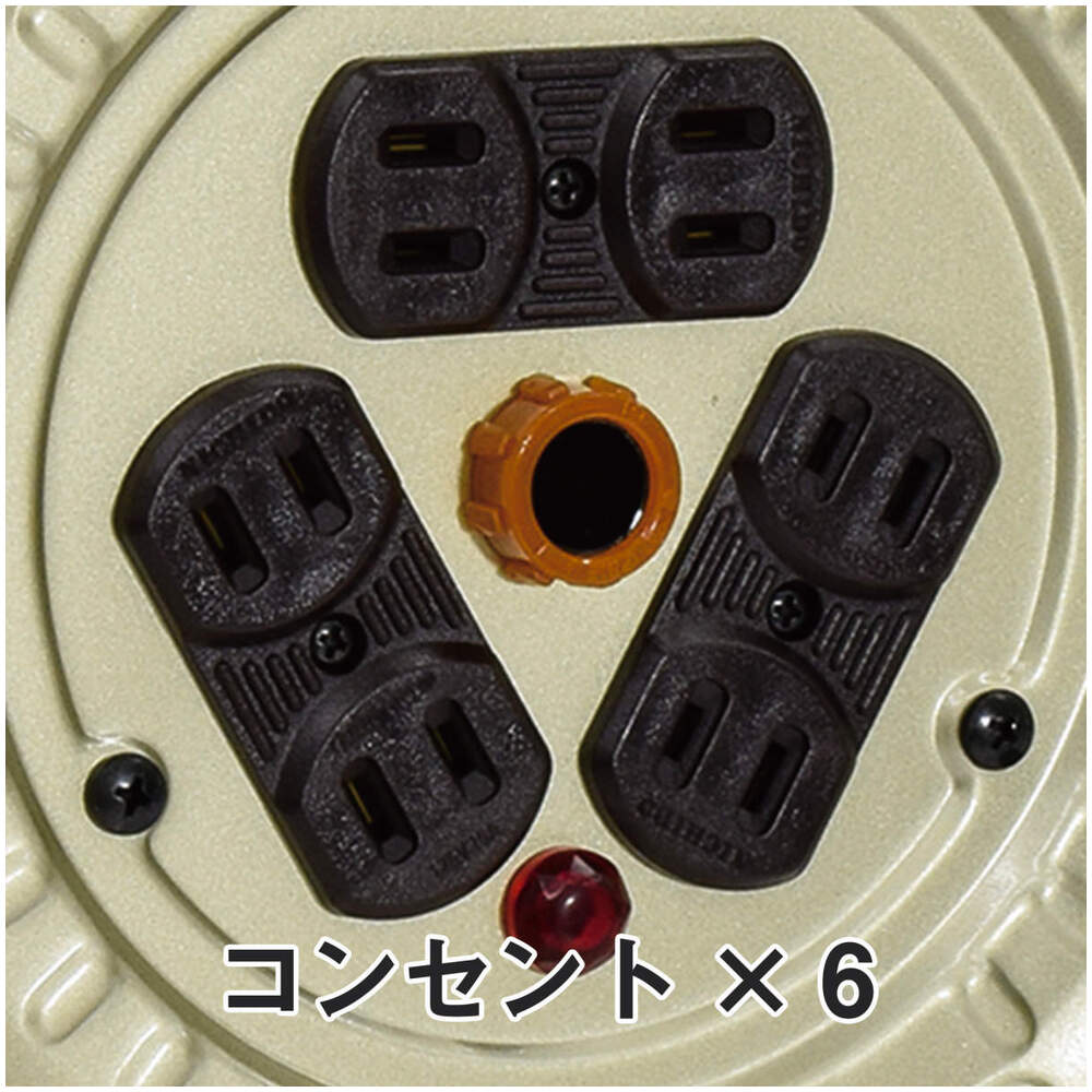 日動工業株式会社｜コードリール 100V 屋内用 アース無し コンセント6