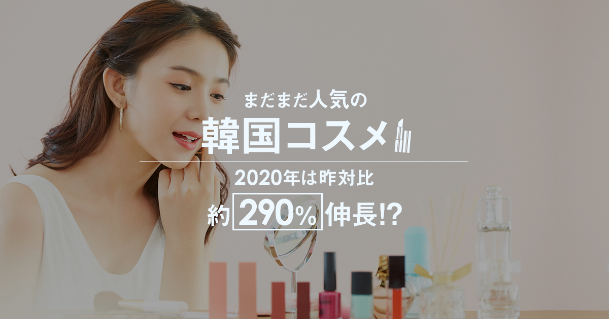 第四次韓流ブーム到来か⁉2020年楽天市場の韓国コスメ売上は、前年対比