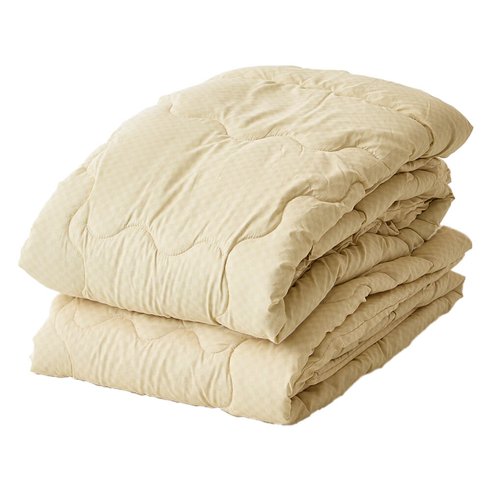 2枚合わせ合繊掛けふとん/シングル ベージュ・ネイビー・ライトグレー