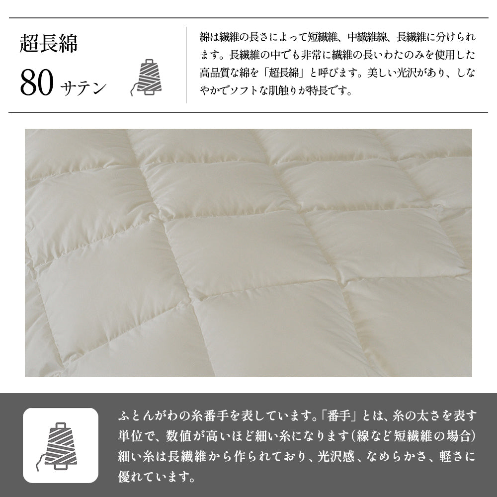 昭和西川 100年羽毛］羽毛合掛けふとん 日本製ハンガリー産ホワイト